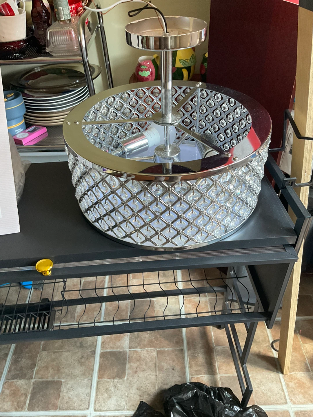 Chrome Crystal Flush Mount Ceiling Light - photo 3
