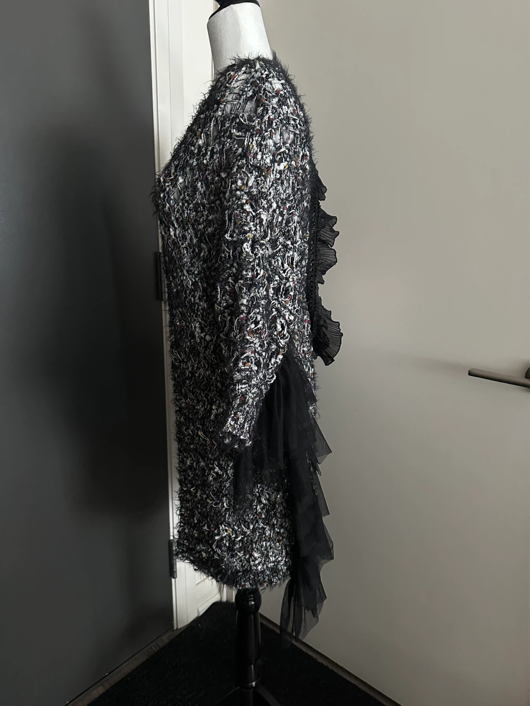 Shaggy Tassel Tulle Trim Kimono Cardigan - photo 4