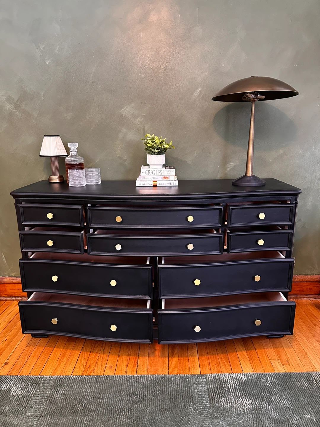 Black Dresser with Gold Hardware - photo 2