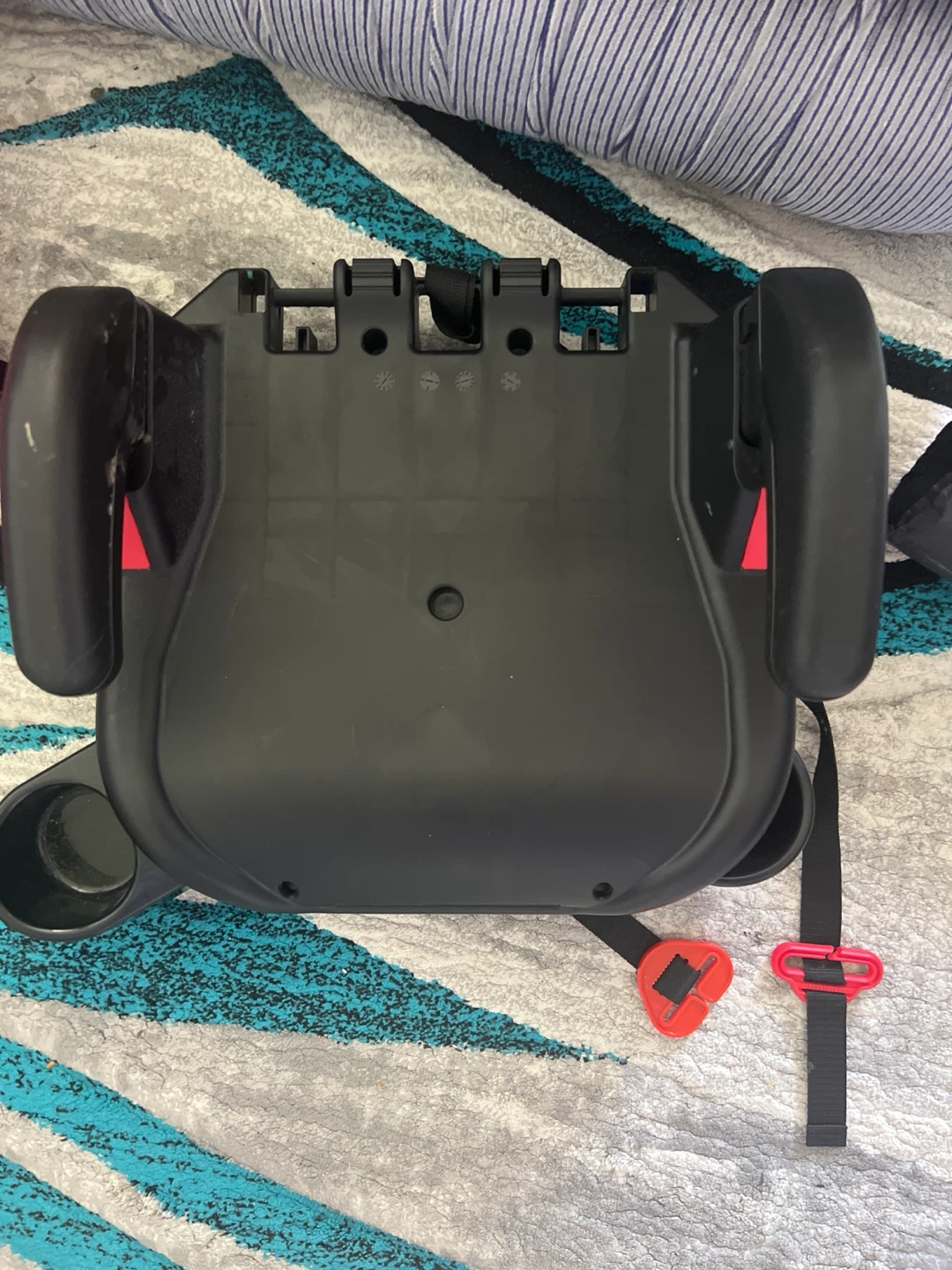 Black Booster Seat with Cup Holders