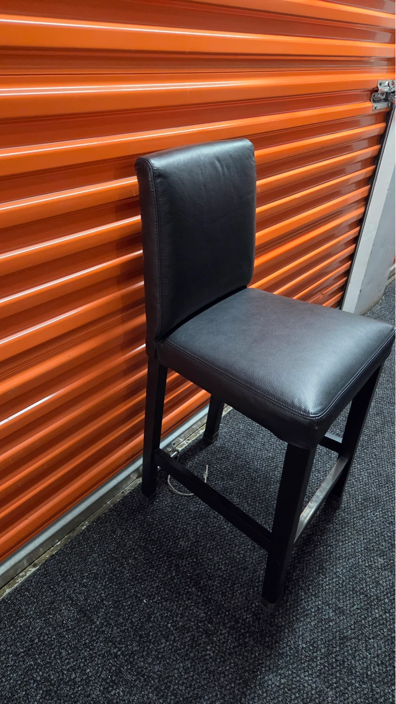 Black Faux Leather Bar Stool