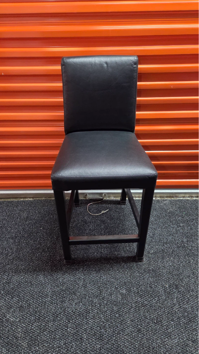 Black Faux Leather Bar Stool - photo 4