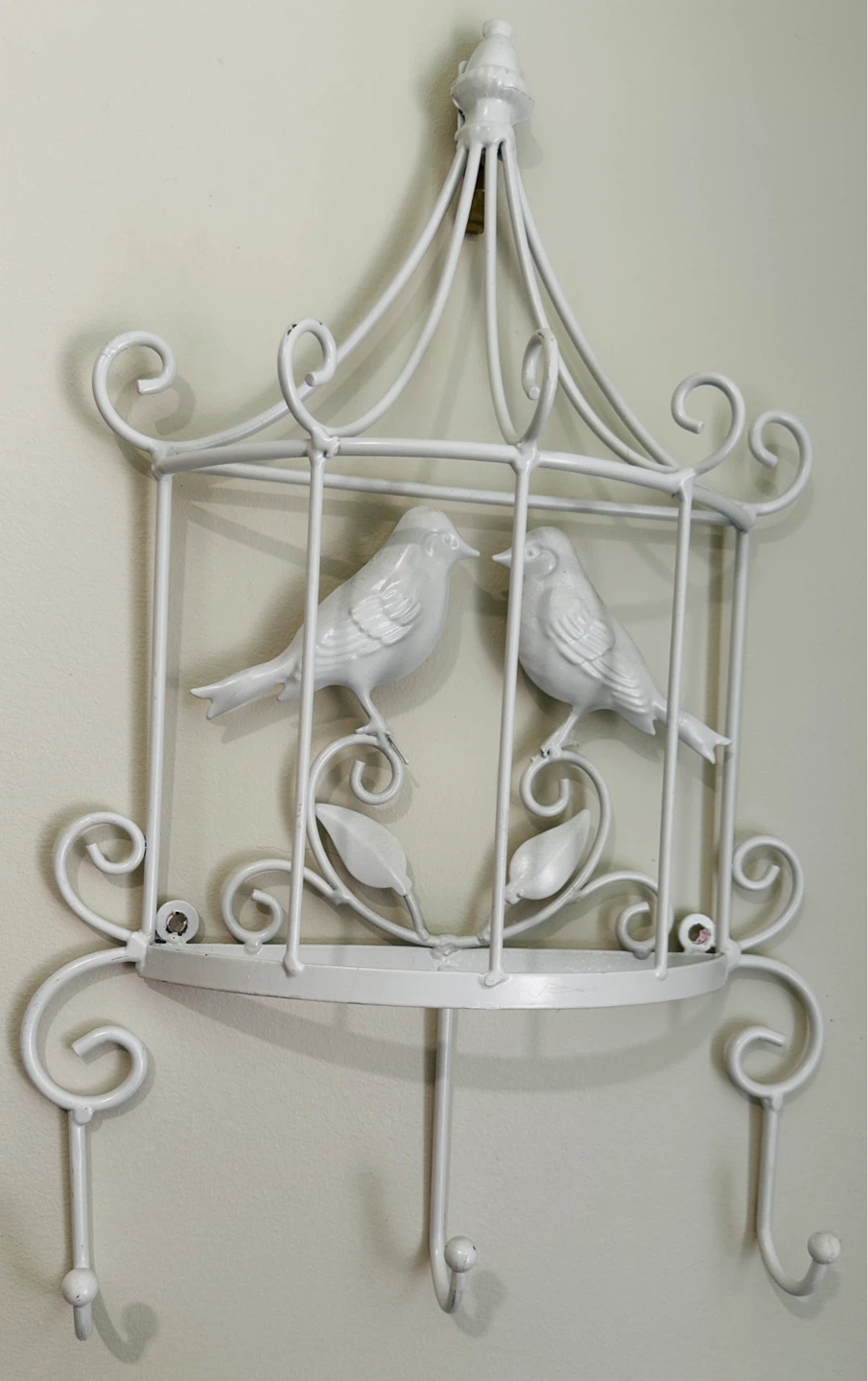 French Country-Style Metal Wall Decor with Hooks… - photo 2
