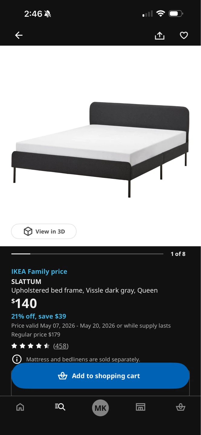 IKEA SLATTUM Queen Upholstered Bed Frame - photo 2