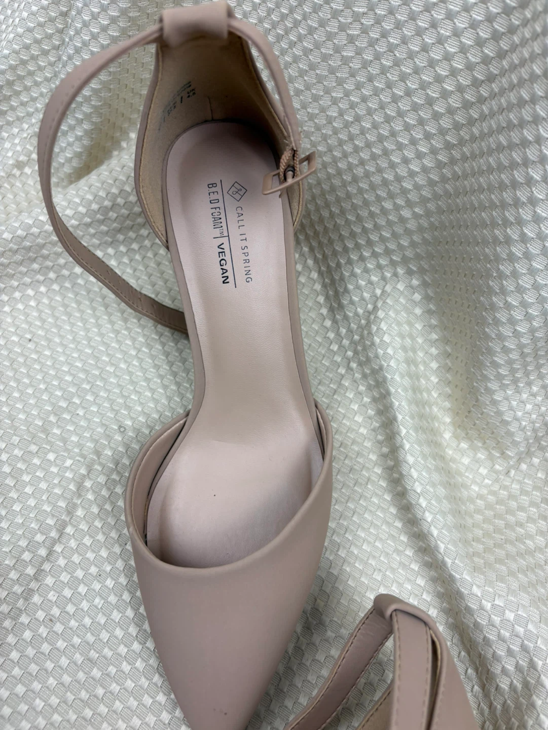 Call It Spring Beige Vegan D'Orsay Heels - Size 7 - photo 5