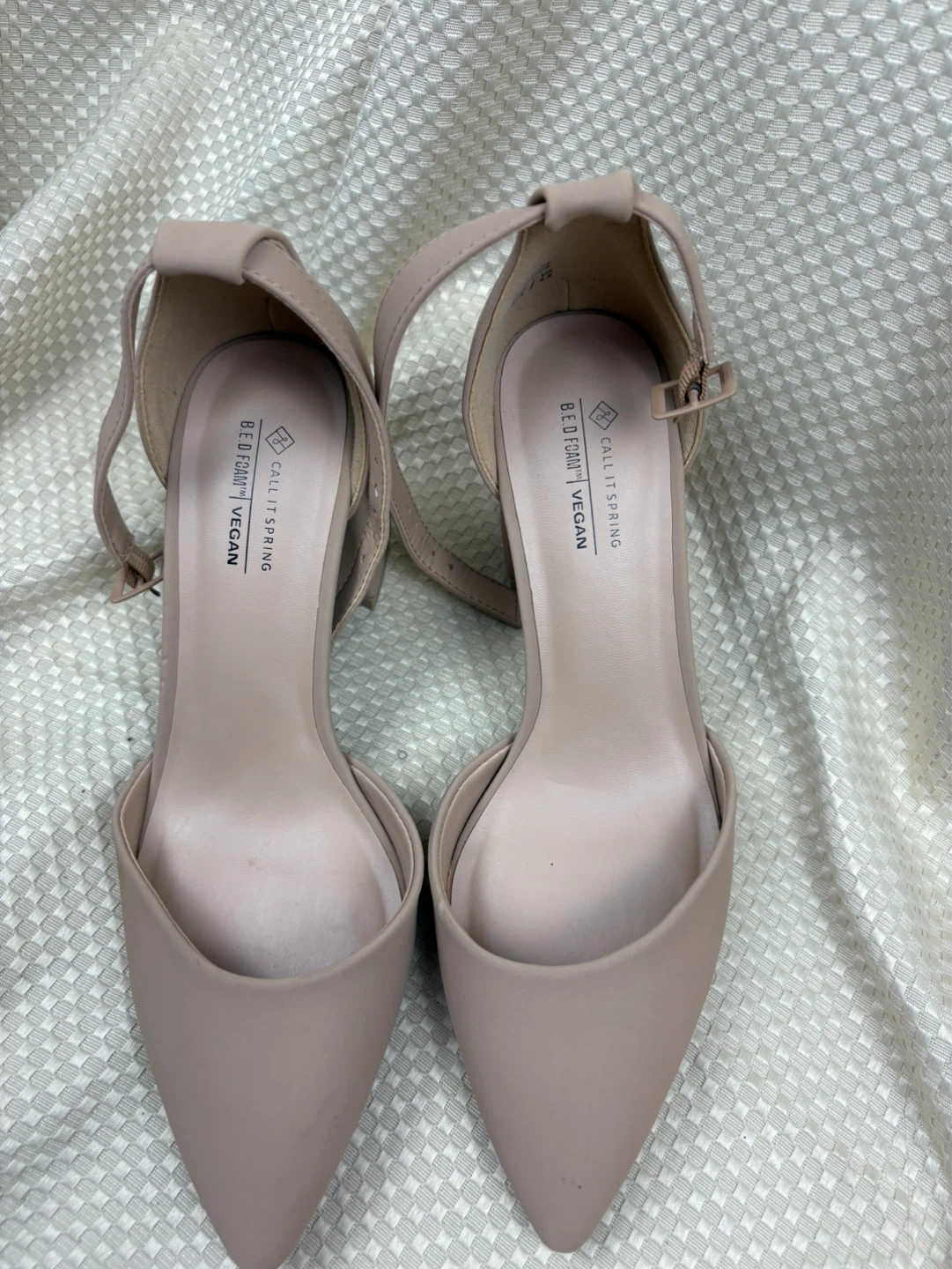 Call It Spring Beige Vegan D'Orsay Heels - Size 7
