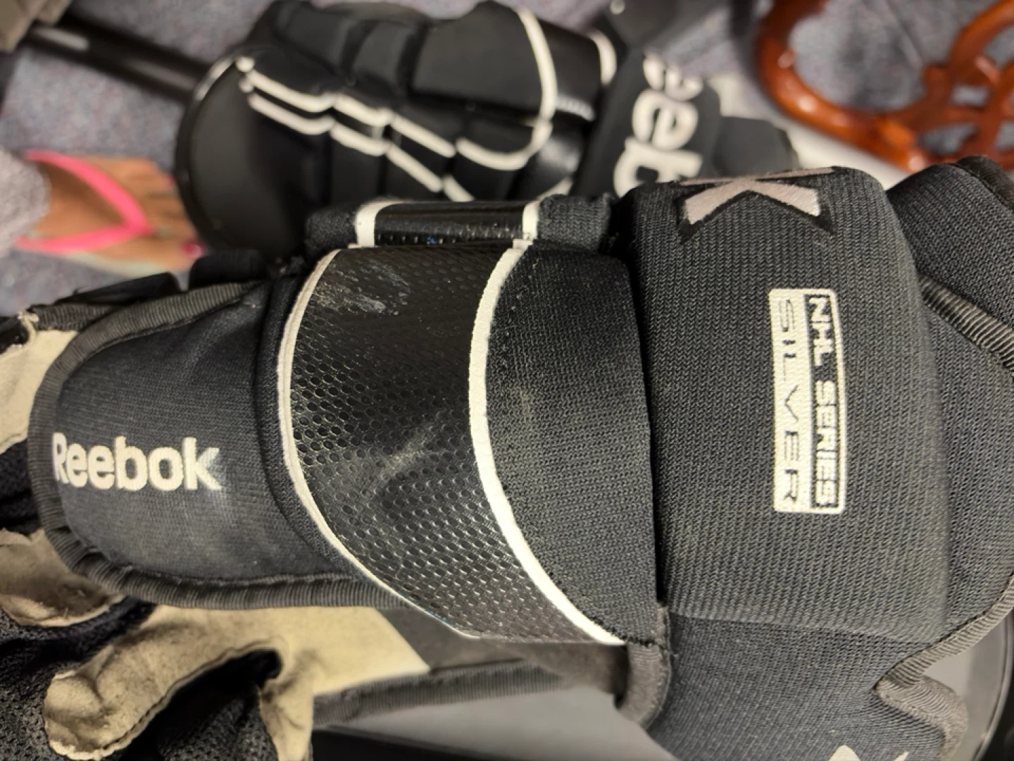 Reebok NHL Series Silver Hockey Gloves