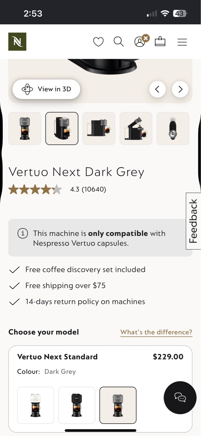 Nespresso Vertuo Next Dark Grey Coffee Machine - photo 2