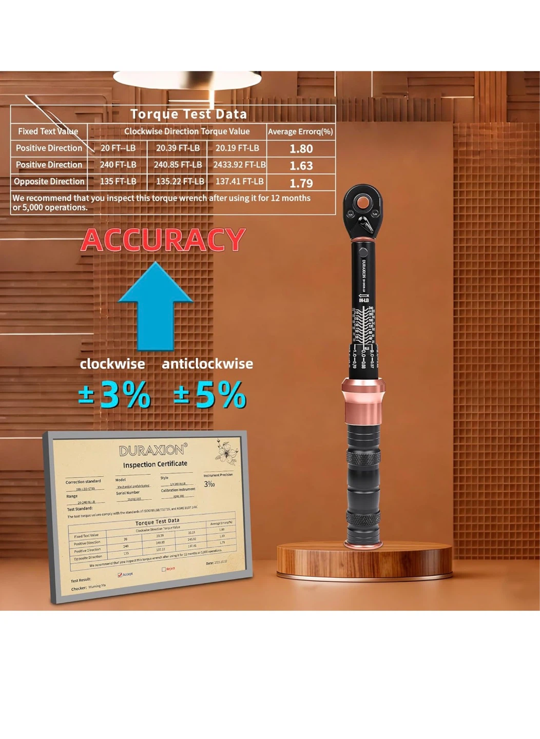 DURAXION 1/4" Torque Wrench (20-240 in-lb) - photo 2