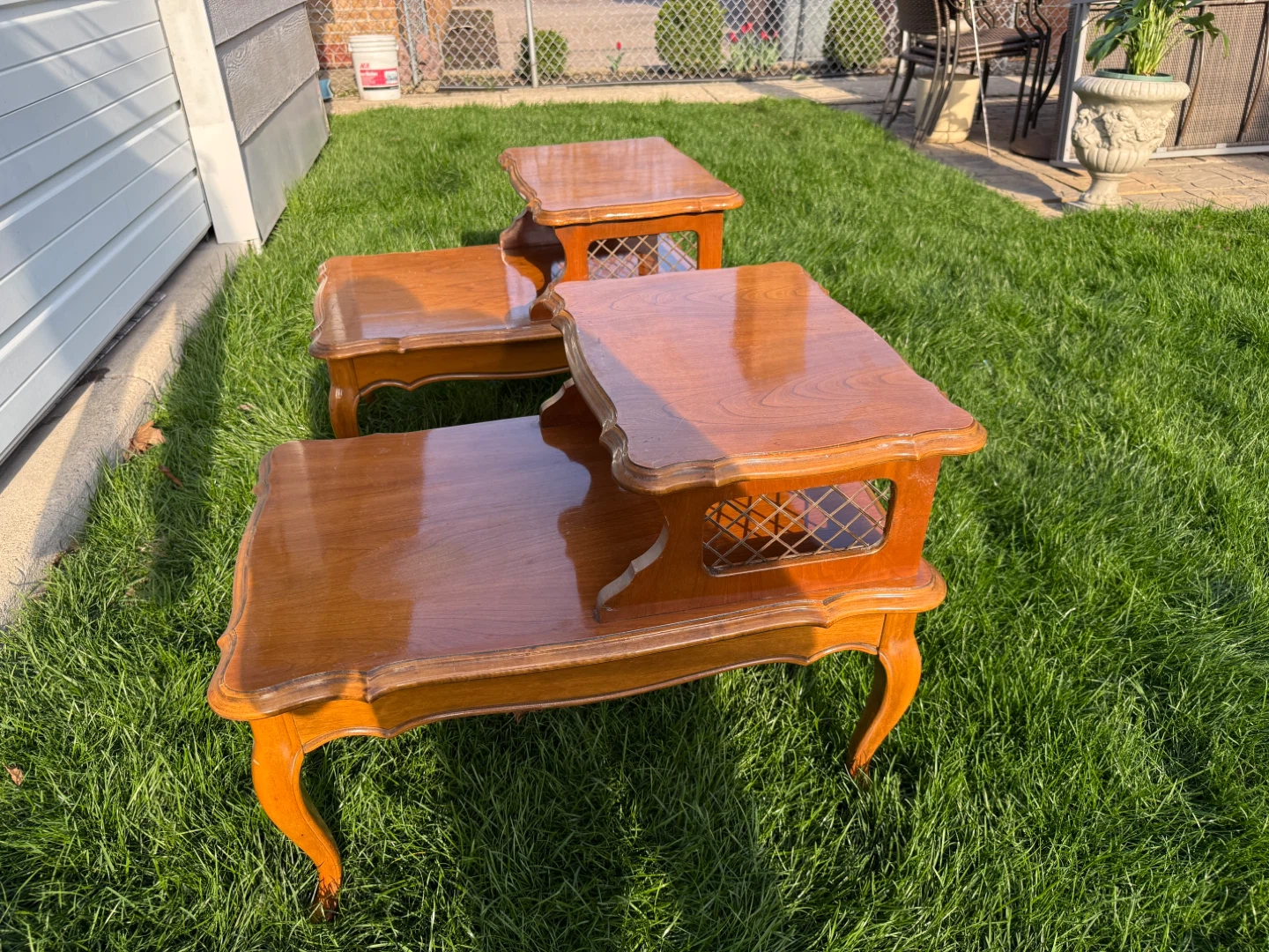 Vintage Two-Tiered End Tables (Pair)