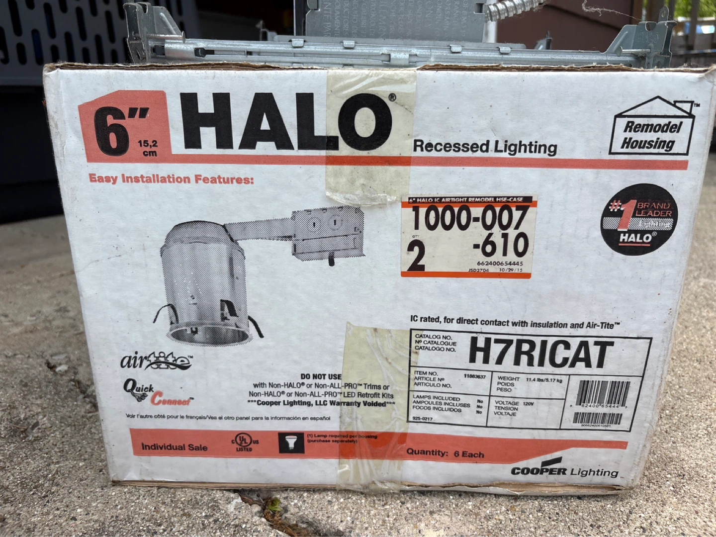 Halo Recessed Lighting Fixture - 6 Inch IC/Air-Tite - H7RICAT - photo 3
