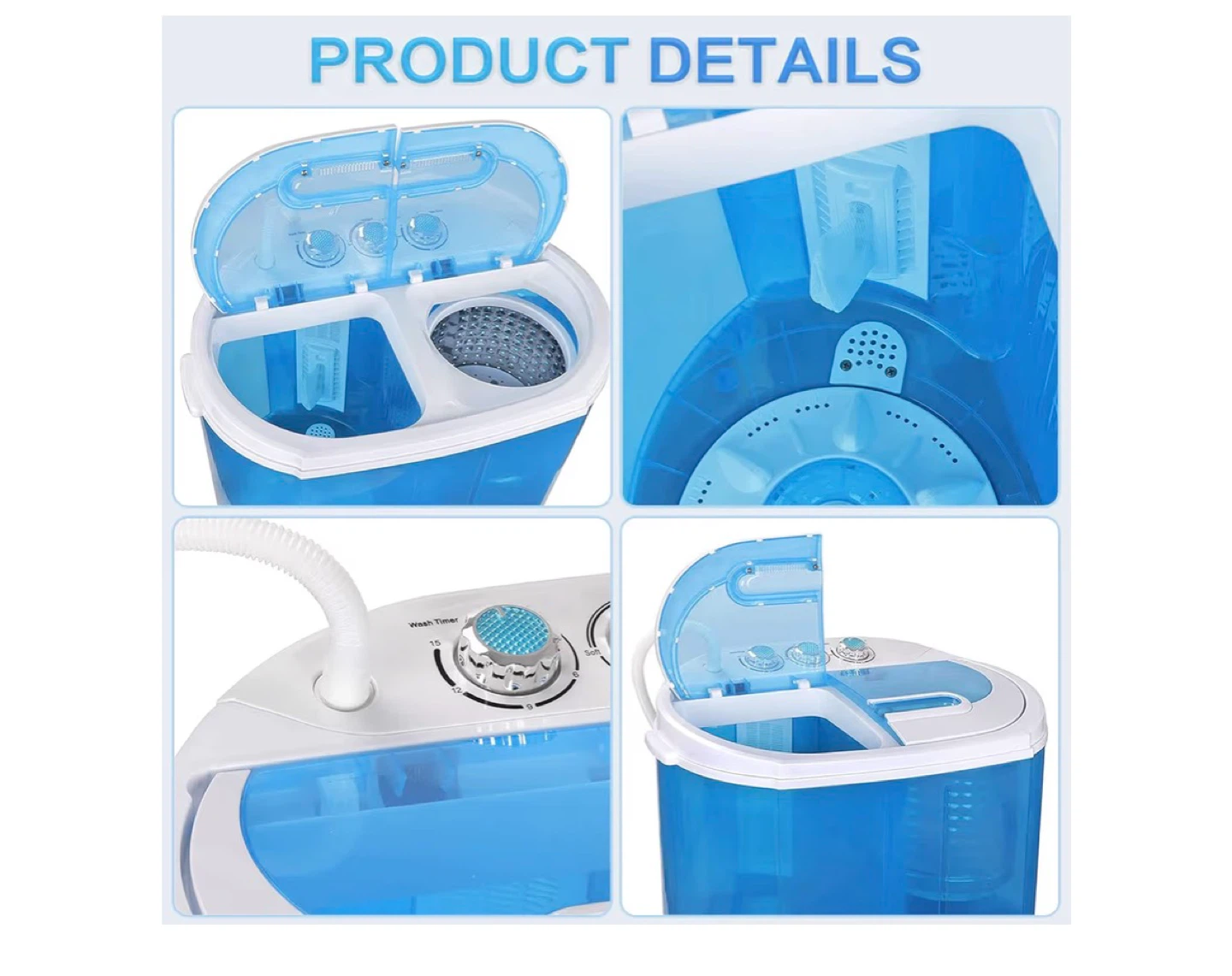 Mini Portable Twin Tub Washing Machine - photo 5