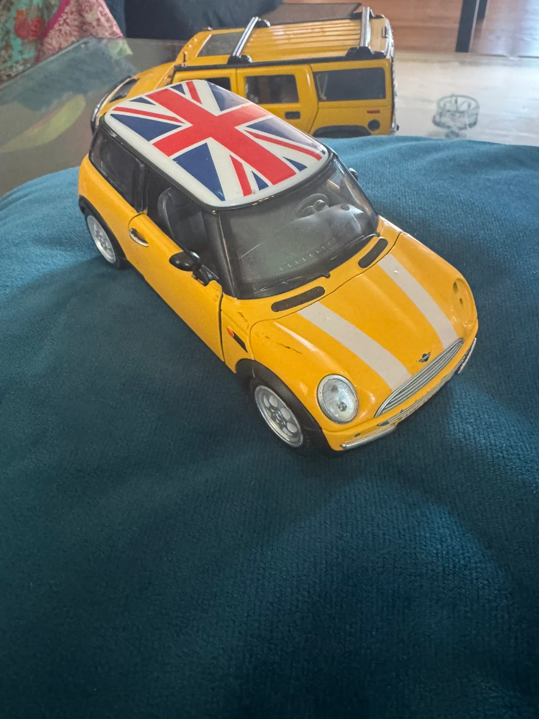 Yellow Mini Cooper Toy Car