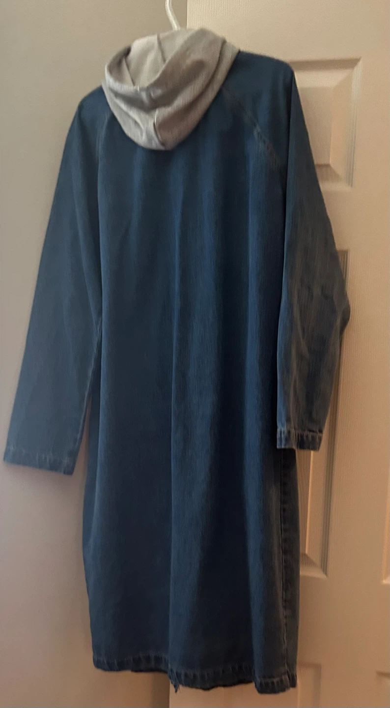 Denim Longline Hooded Jacket - photo 2