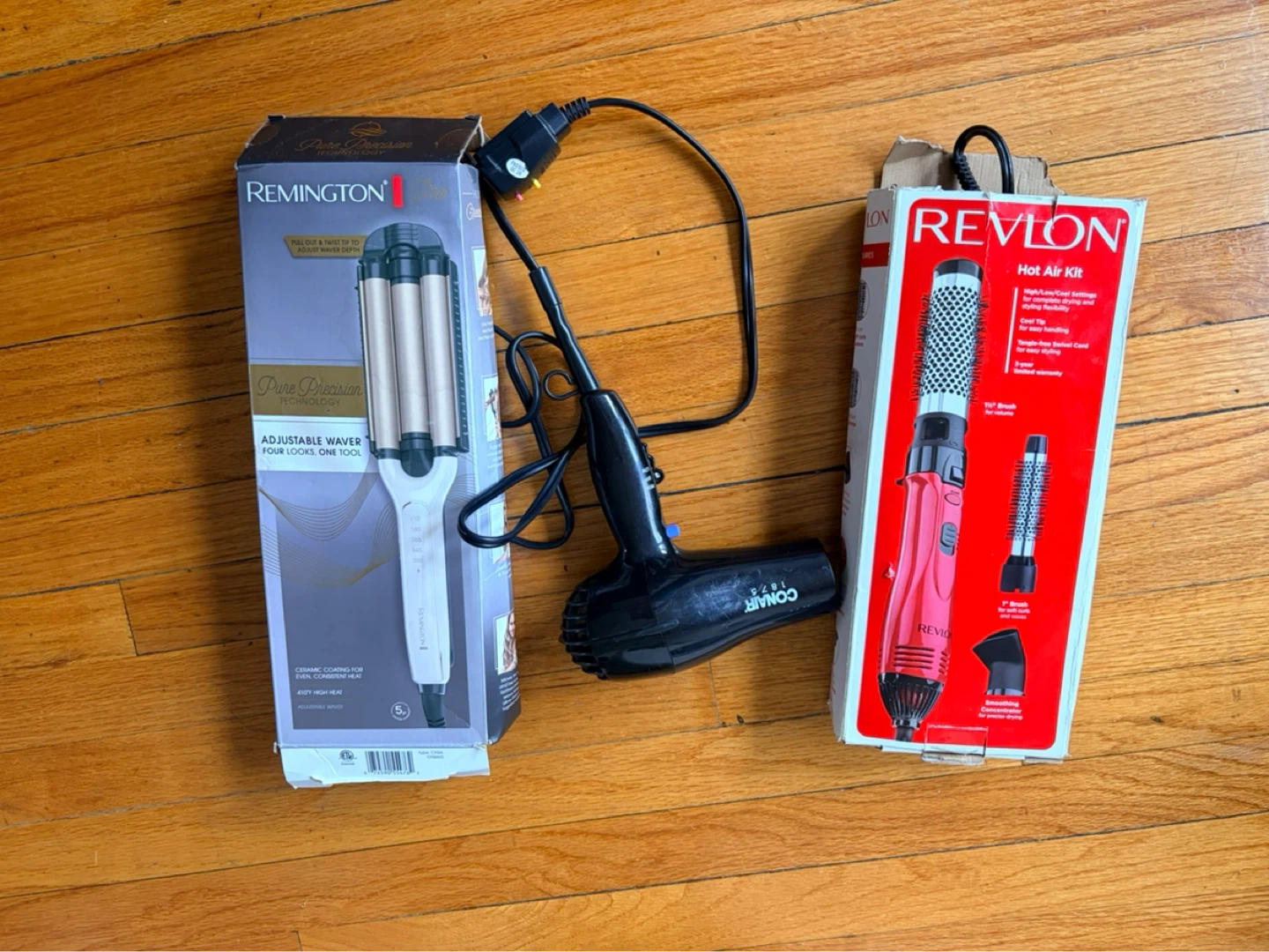 Remington Adjustable Waver and Revlon Hot Air Kit
