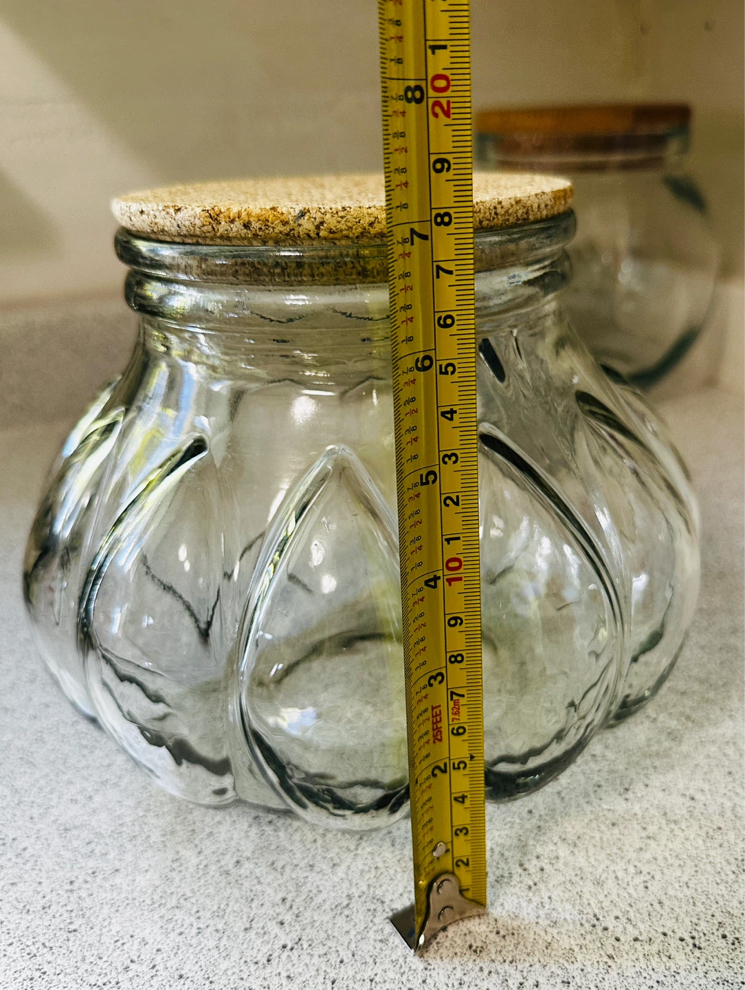 Vintage Potbelly/Pumpkin Recycled Glass Apothecary Jar… - photo 4