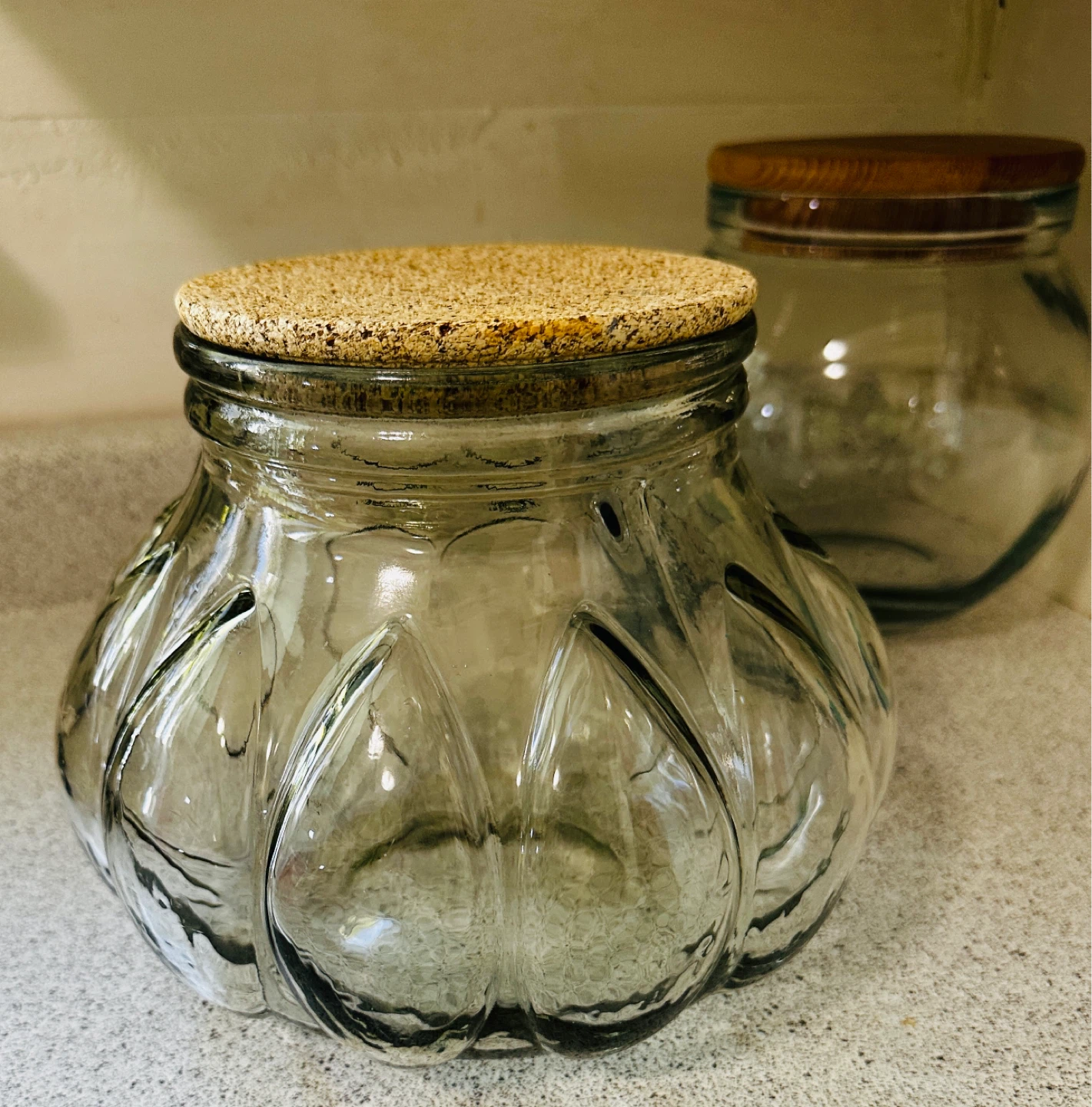 Vintage Potbelly/Pumpkin Recycled Glass Apothecary Jar…
