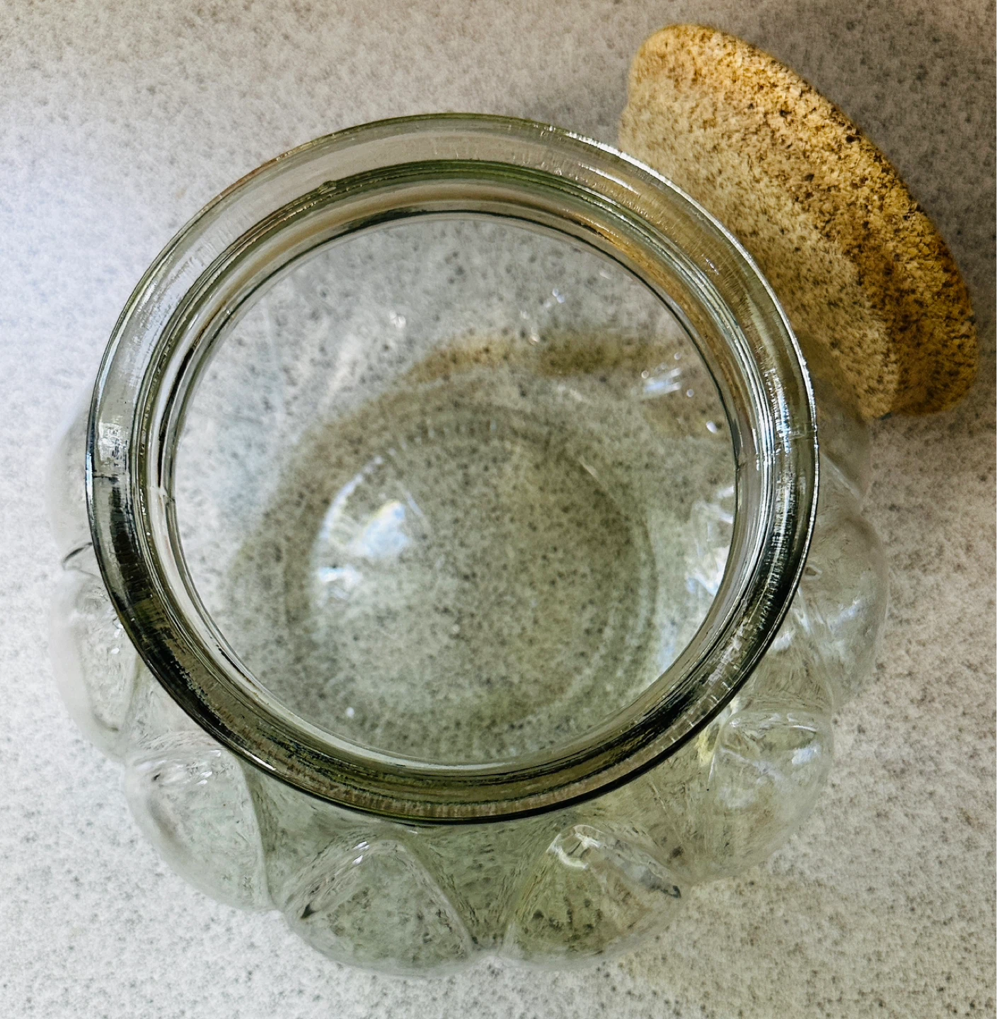 Vintage Potbelly/Pumpkin Recycled Glass Apothecary Jar… - photo 3