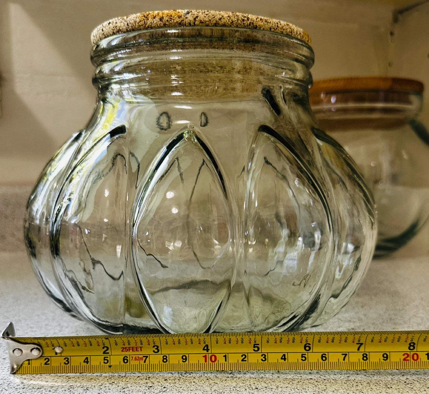 Vintage Potbelly/Pumpkin Recycled Glass Apothecary Jar… - photo 5