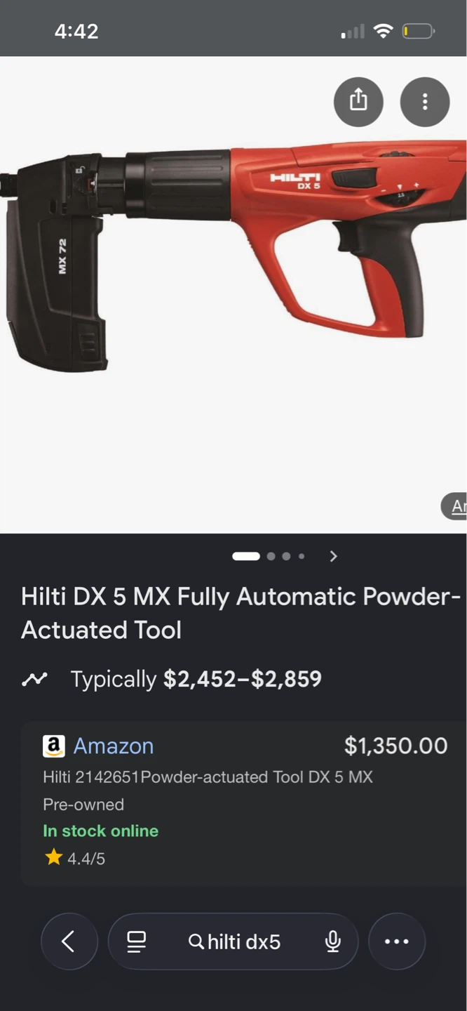 Hilti DX 5 MX Fully Automatic Powder-Actuated Tool - photo 2
