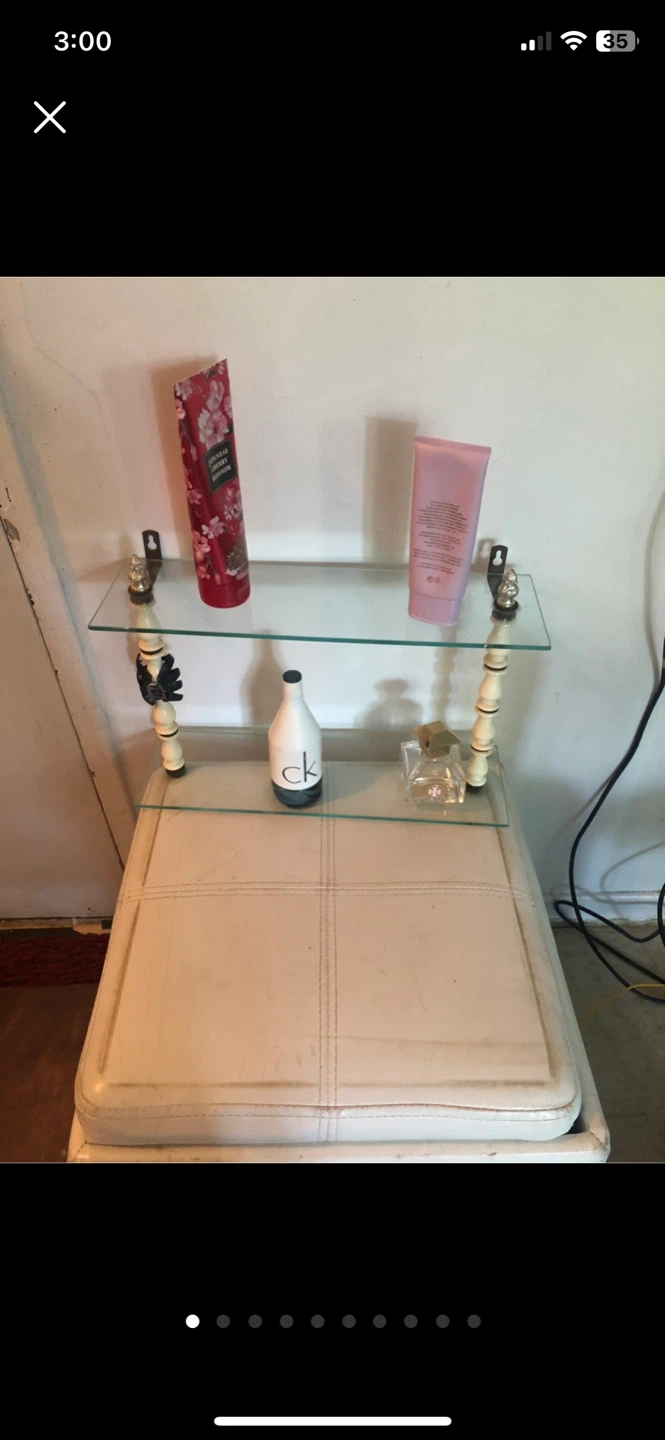 2 Tier Glass Shelf Unit