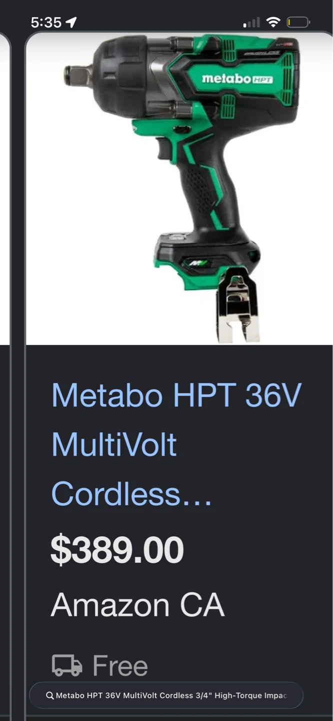 Metabo HPT 36V Cordless Impact Wrench - photo 3
