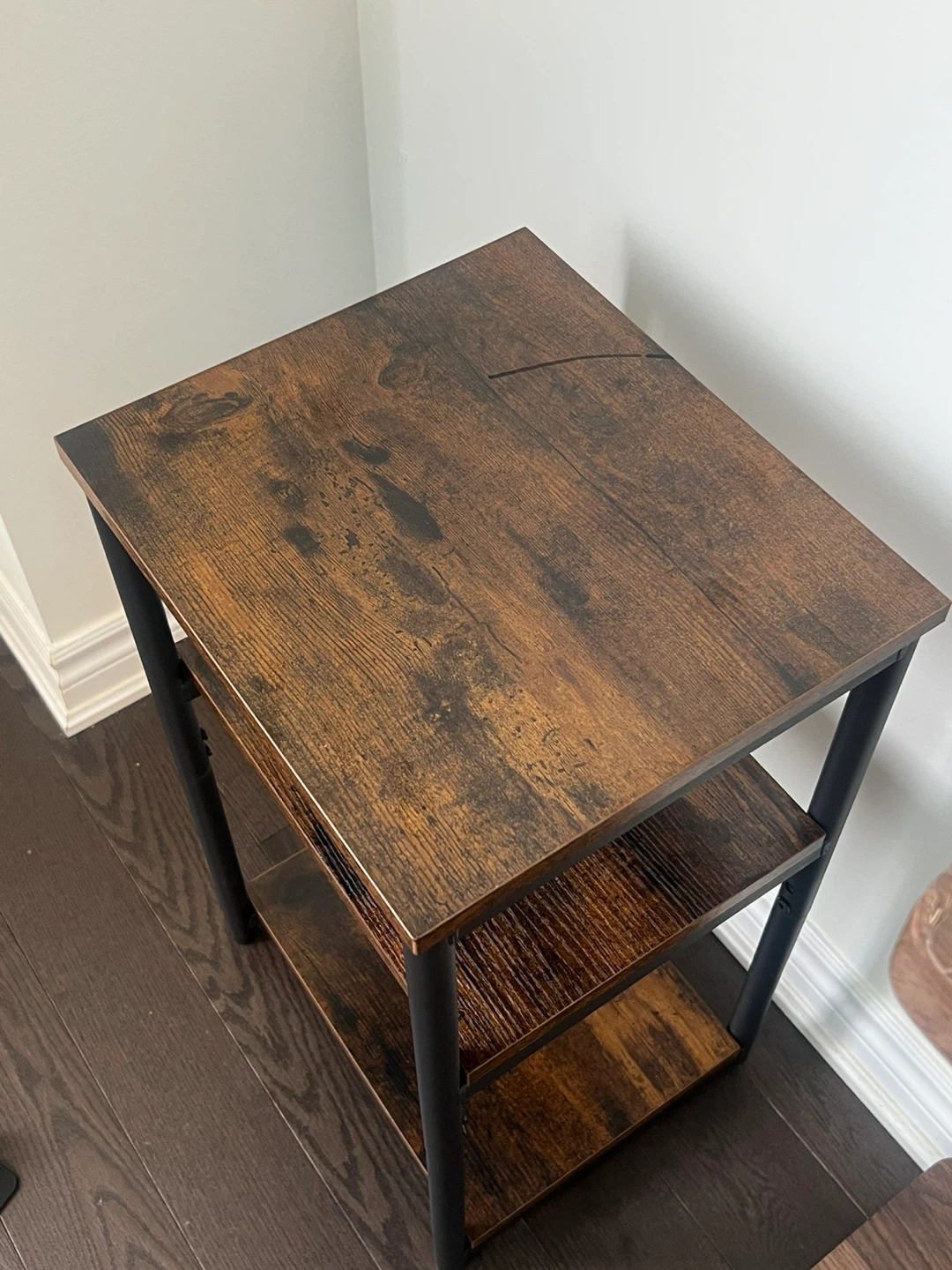 Rustic Wood Side Table with 3 Shelves - photo 2