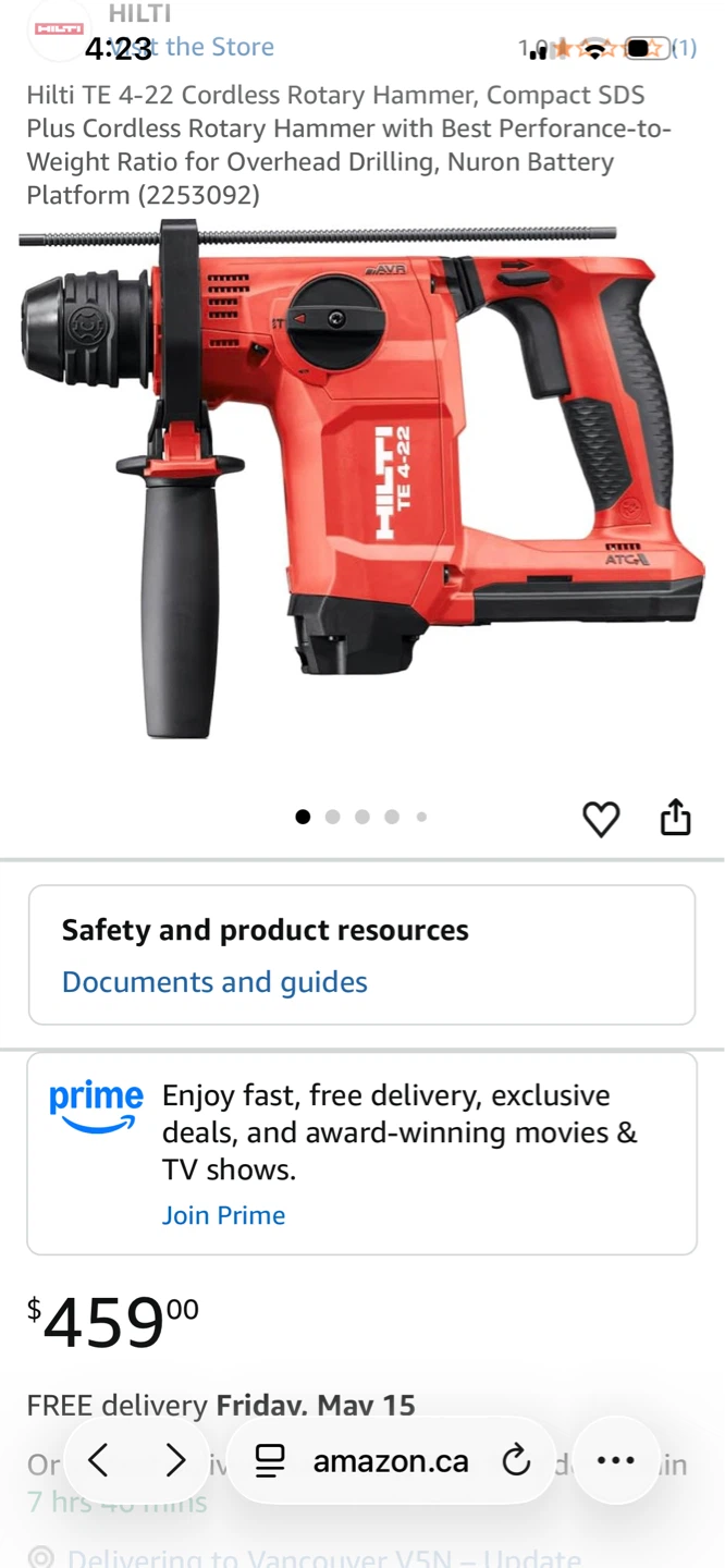 Hilti TE 4-22 Cordless Rotary Hammer - photo 2