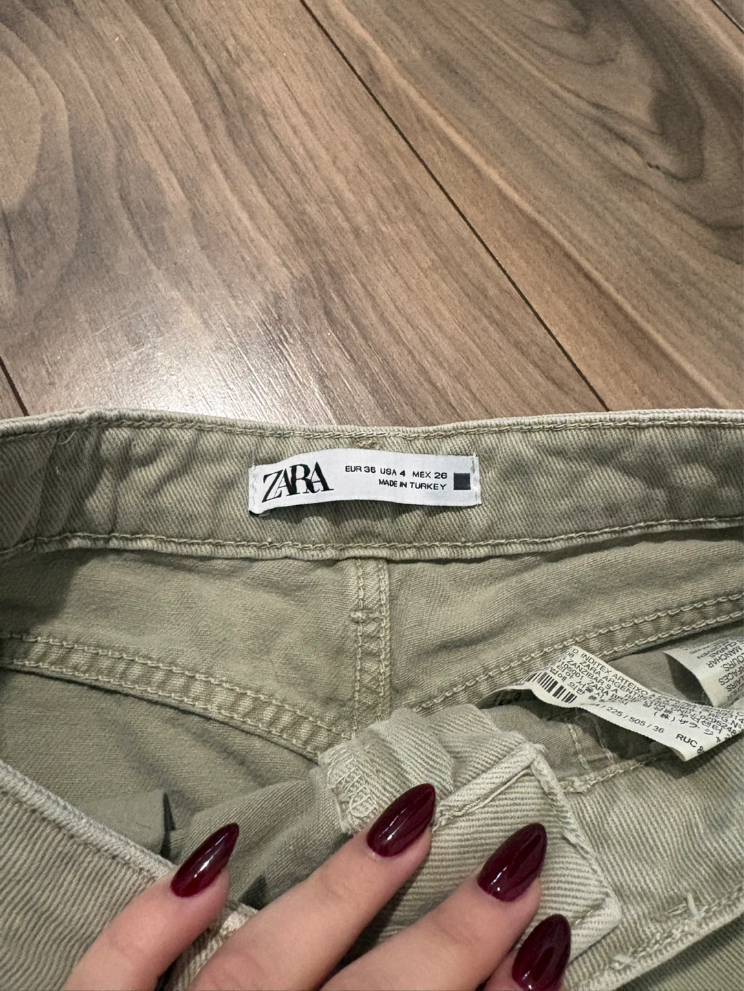Zara Sage green wide leg jeans US 4 - photo 3