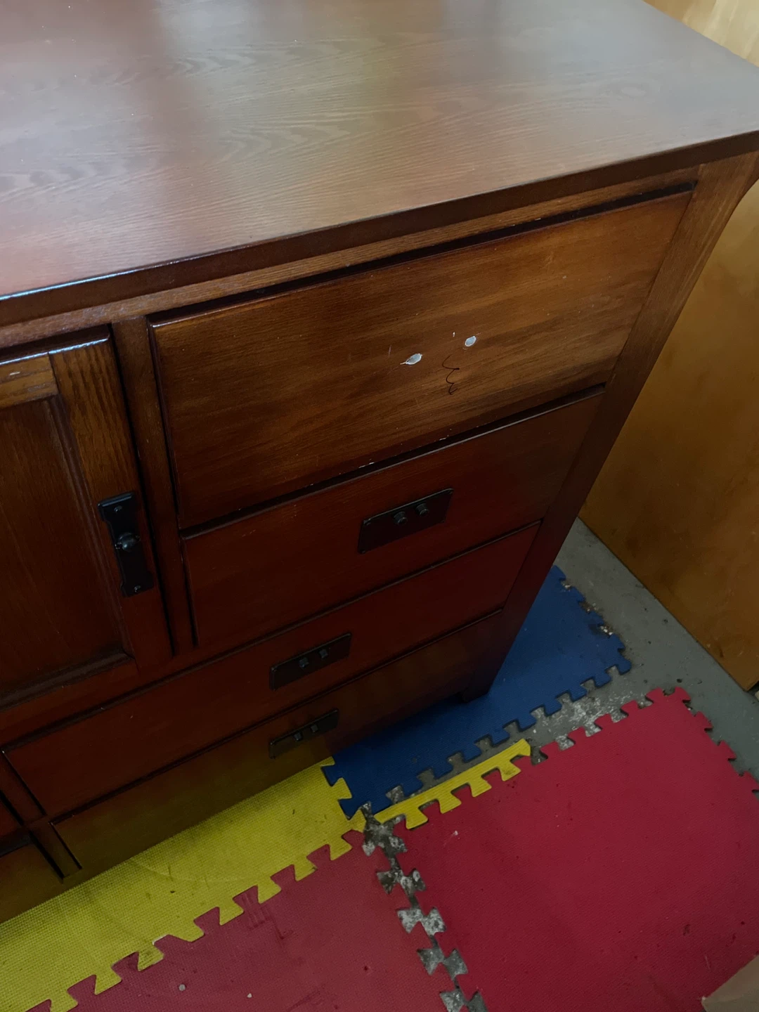 Wooden Dresser with Drawers and Cabinet - photo 4
