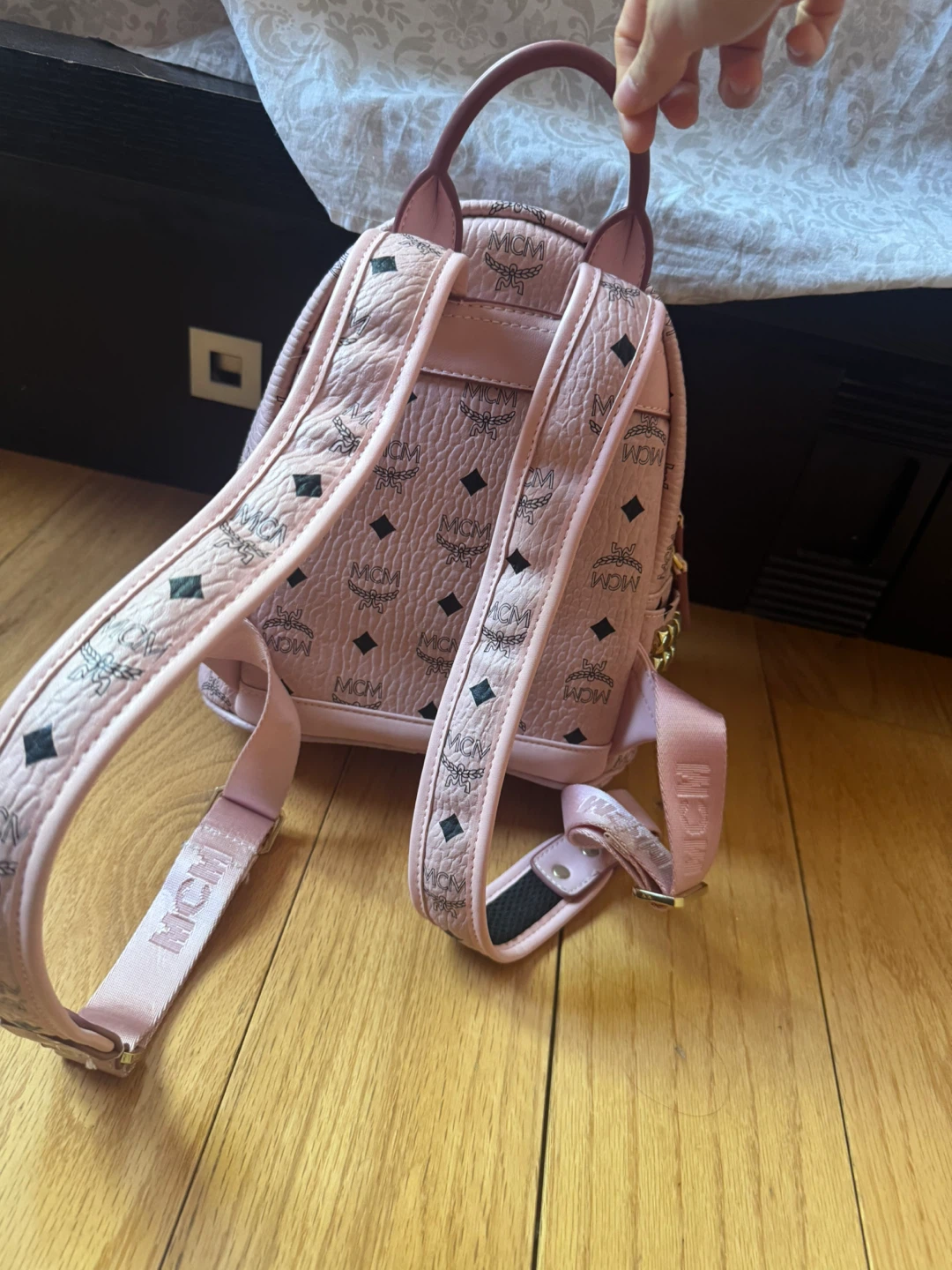 MCM Pink Monogram Mini Backpack - photo 2