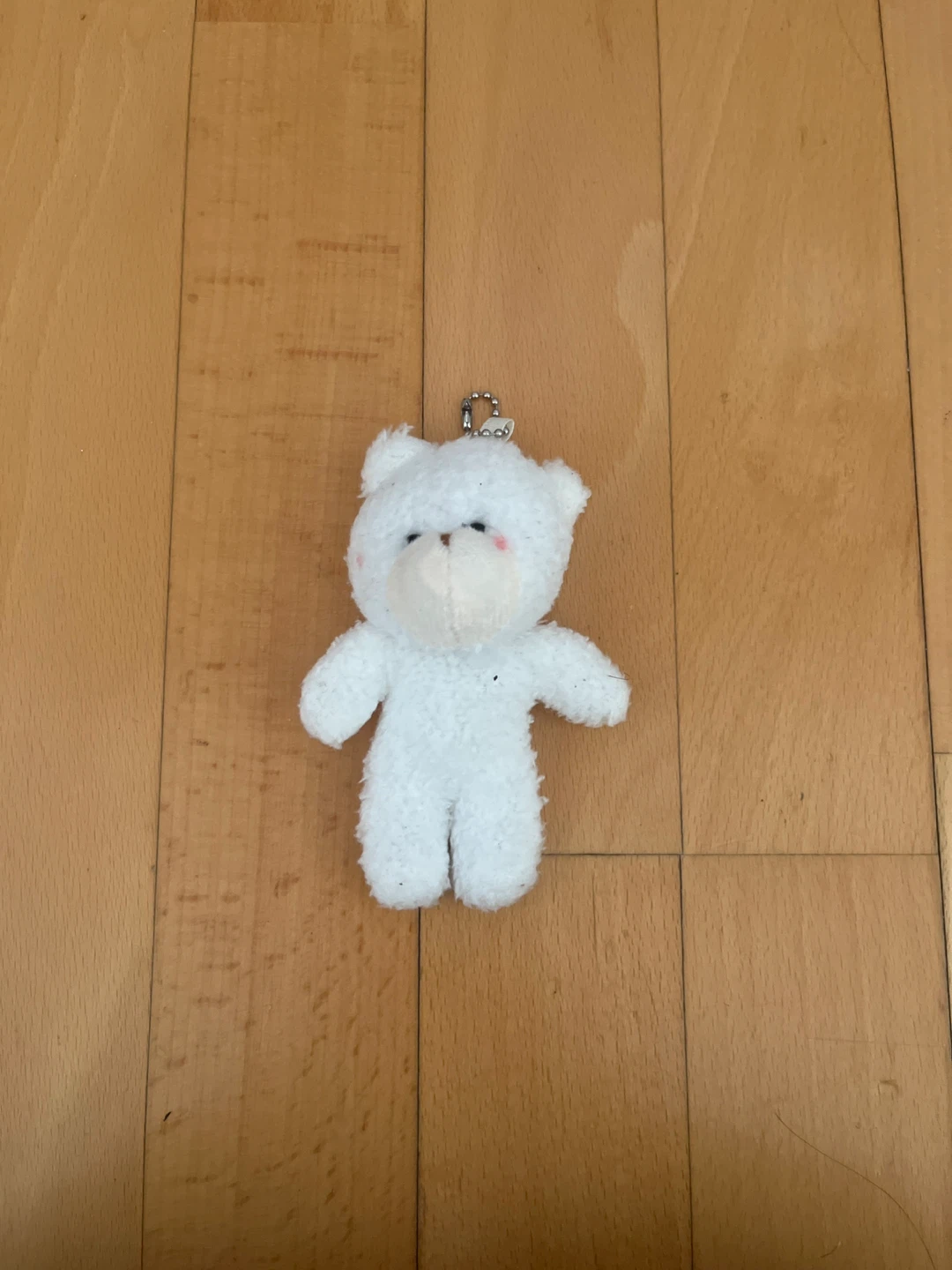 White Teddy Bear Keychain