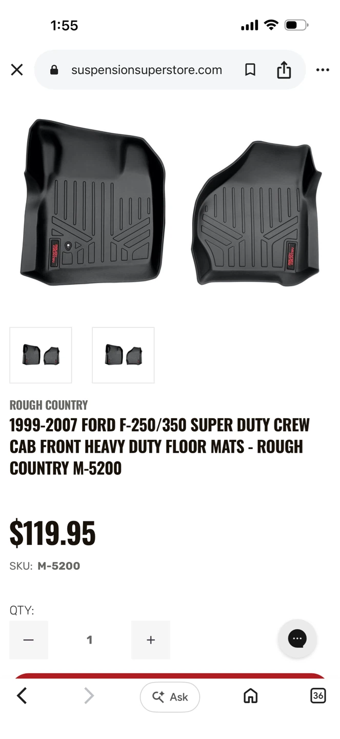 FORD F-250/350 SUPER DUTY CREW CAB FRONT FLOOR Liners 99-07 - photo 5