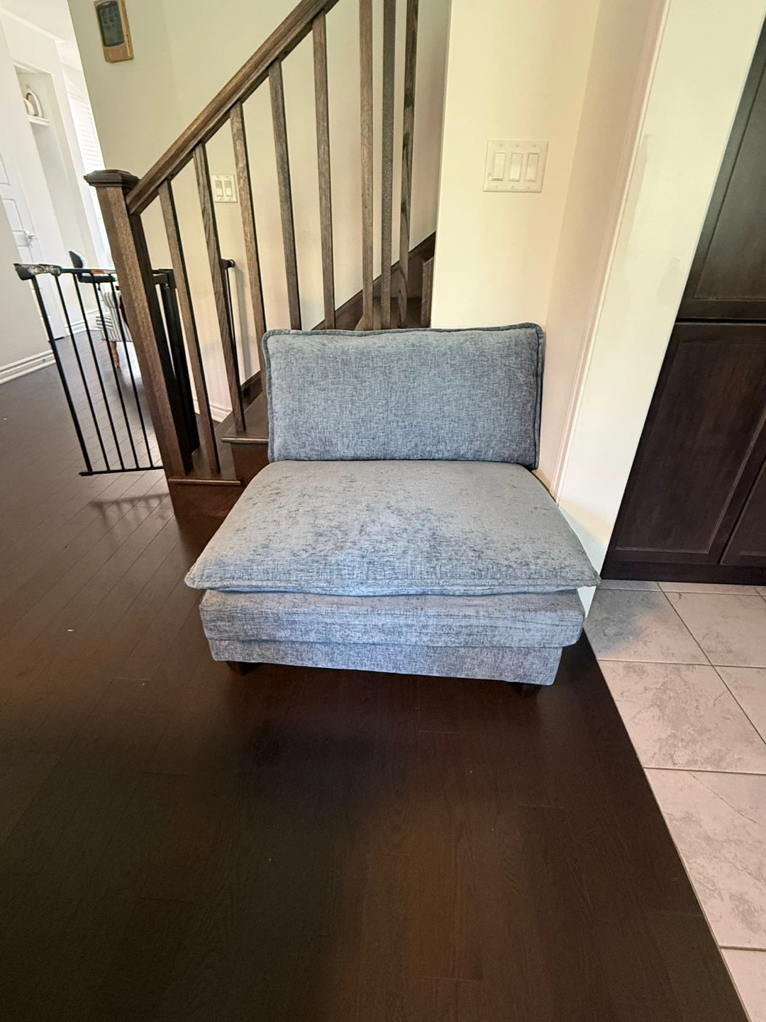 Grey Armless Accent Chair - photo 2