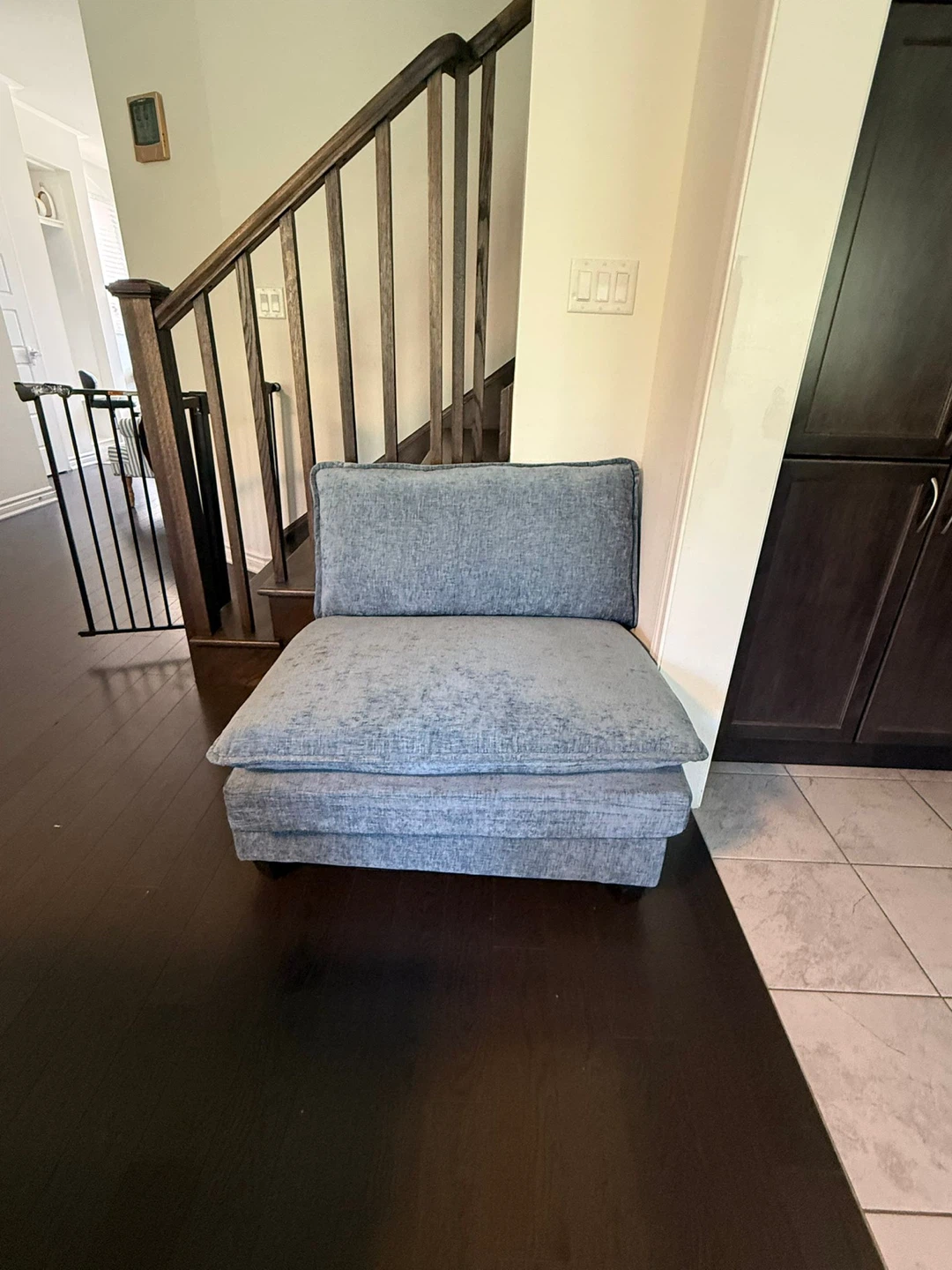 Grey Armless Accent Chair