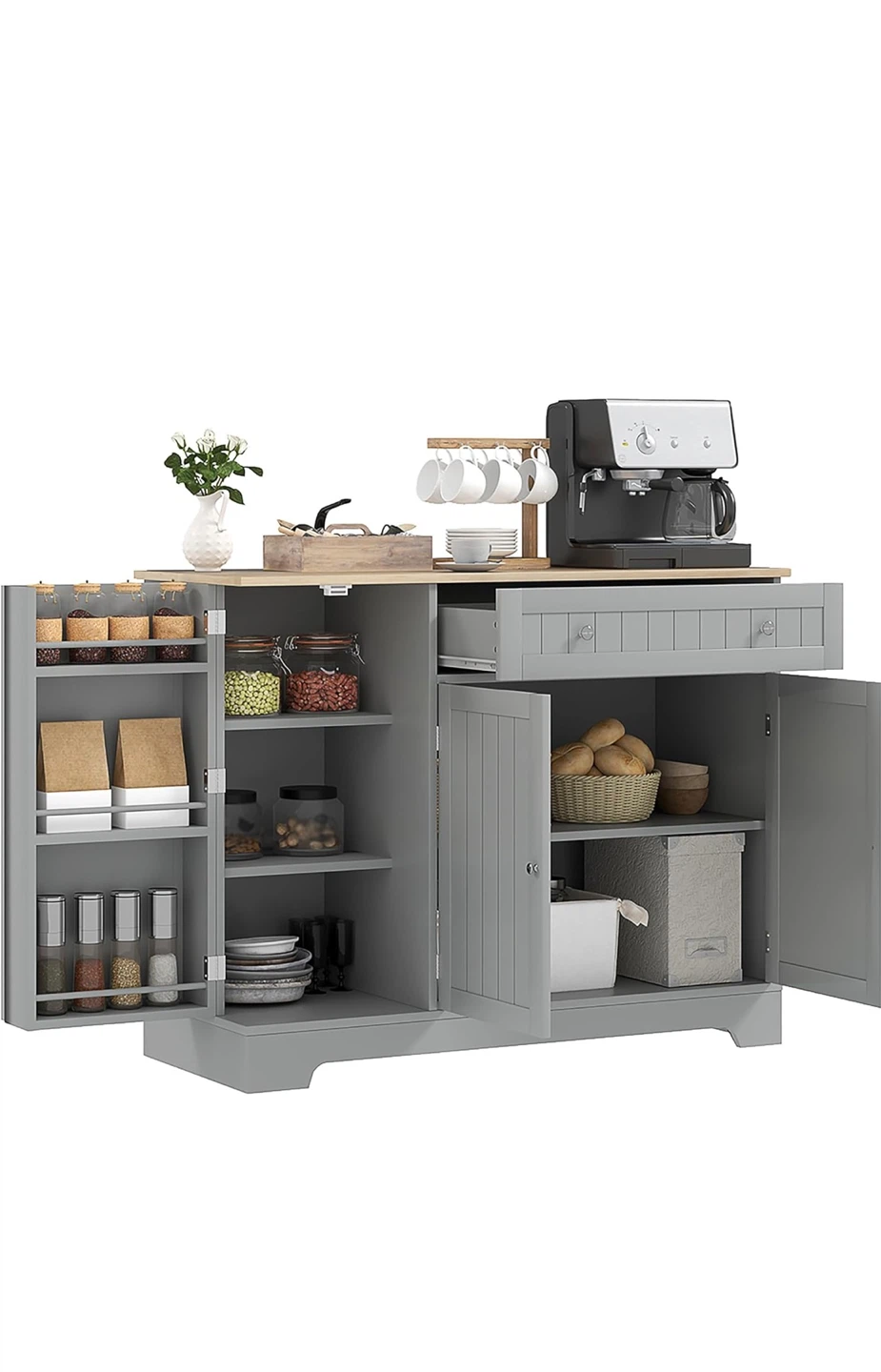 Grey Kitchen Island Storage Cabinet - photo 2