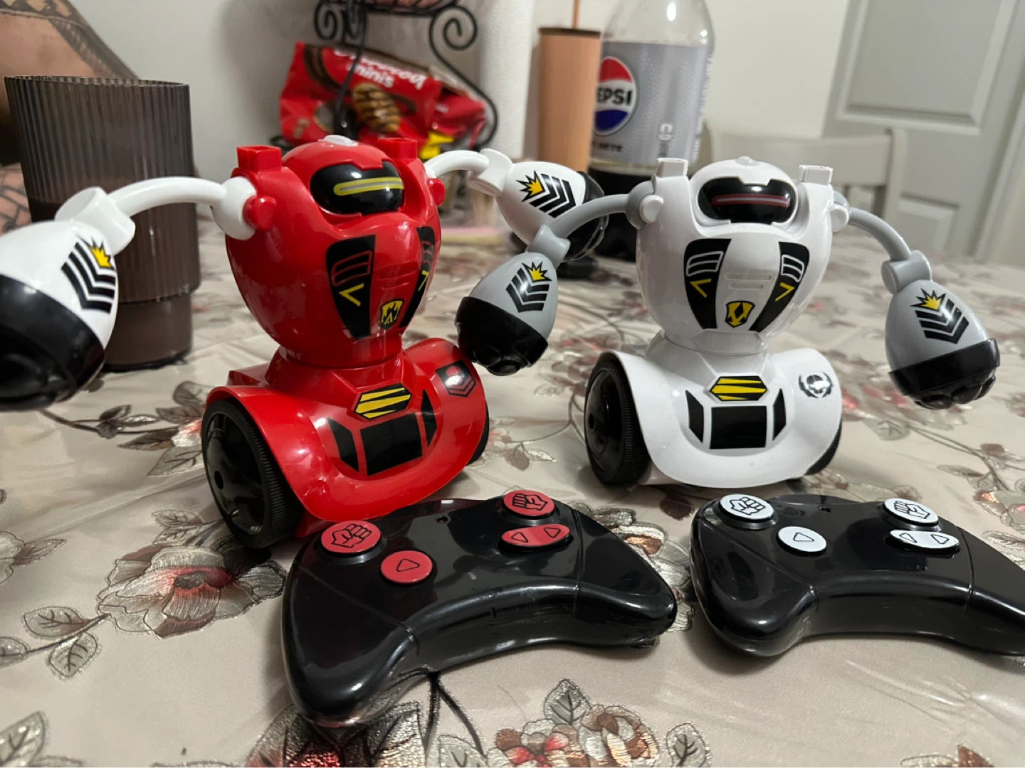 Remote Control Fighting Robots (Red & White) with 2 Controllers
