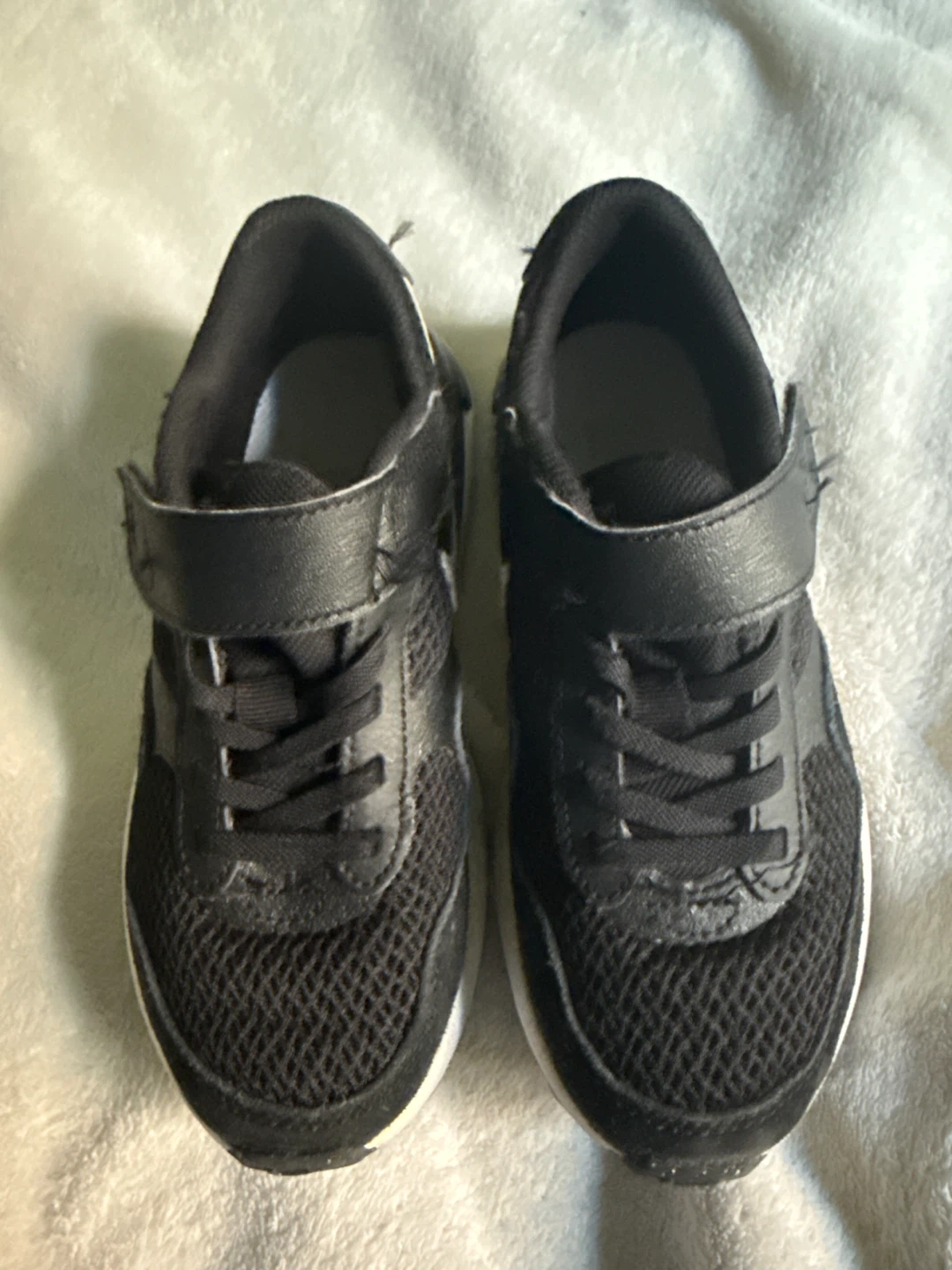 Black Athletic Shoes with Velcro Straps