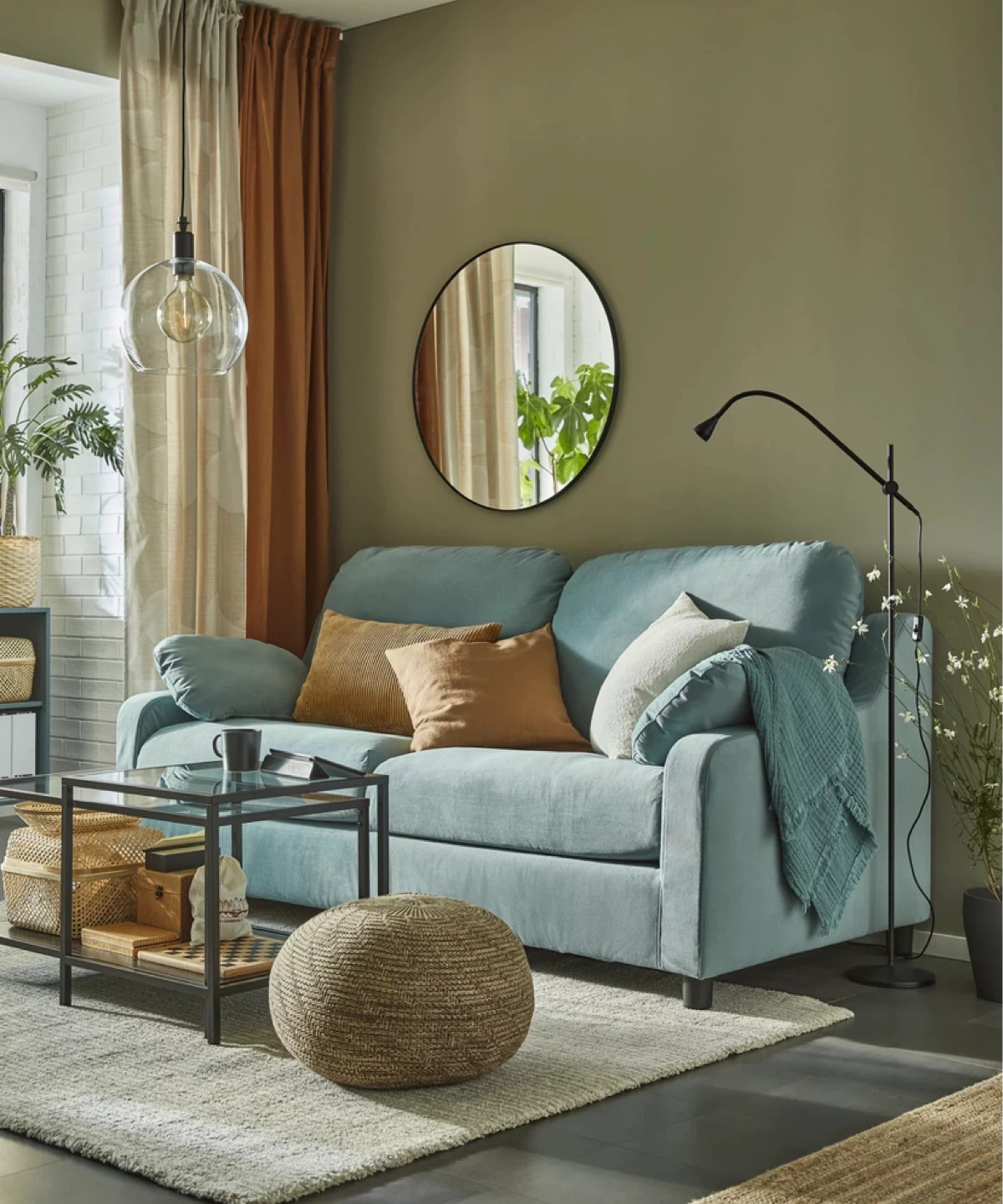 Ikea VINLIDEN 2-seat sofa, Hakebo light turquoise - photo 2