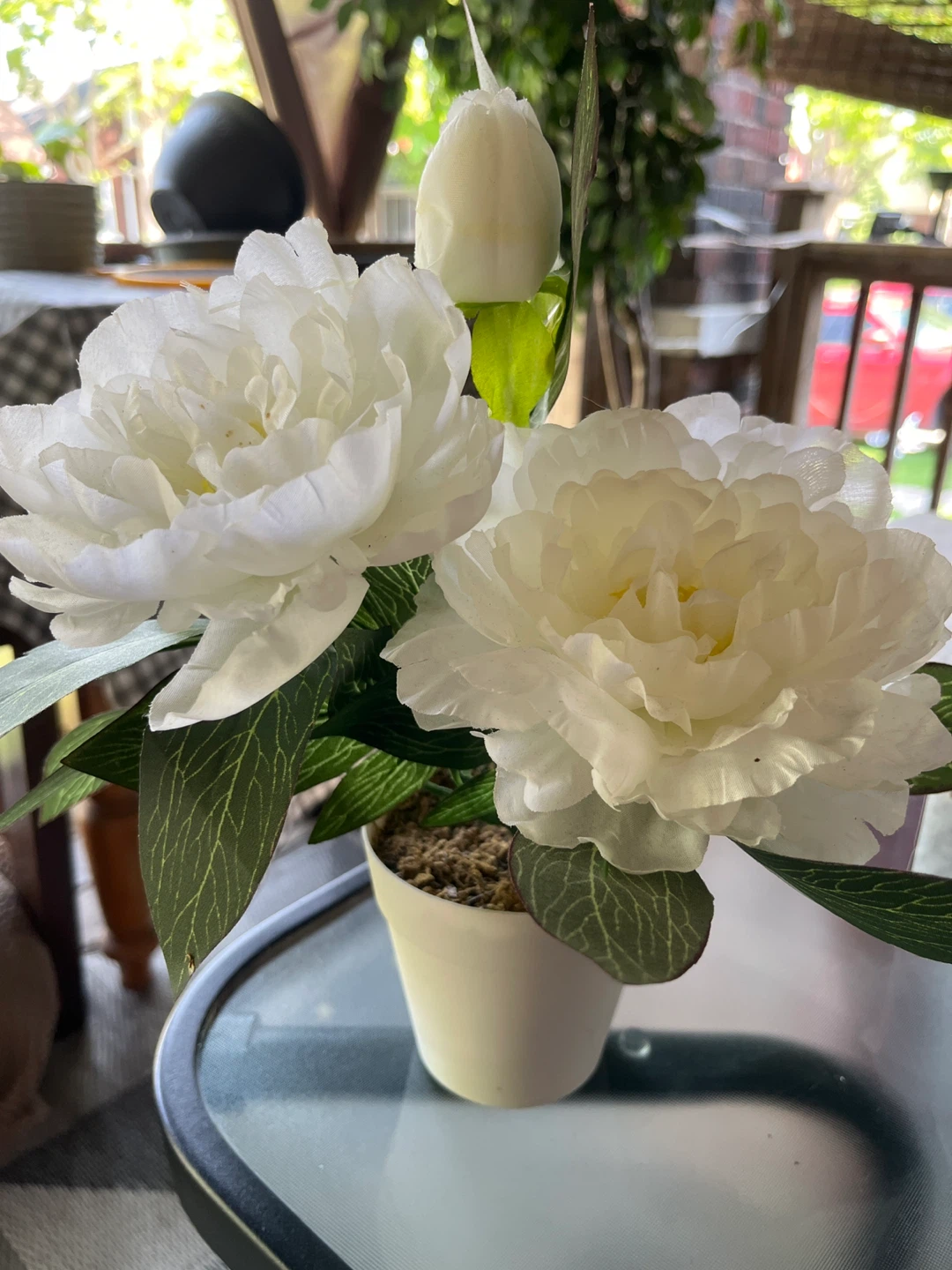 White Artificial Peony Flower Arrangement