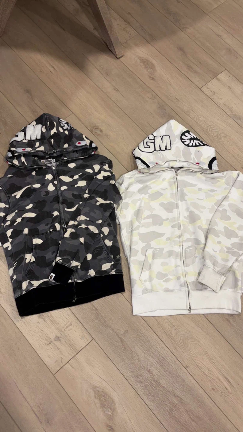 BAPE Camo Hoodies (Grey & White)