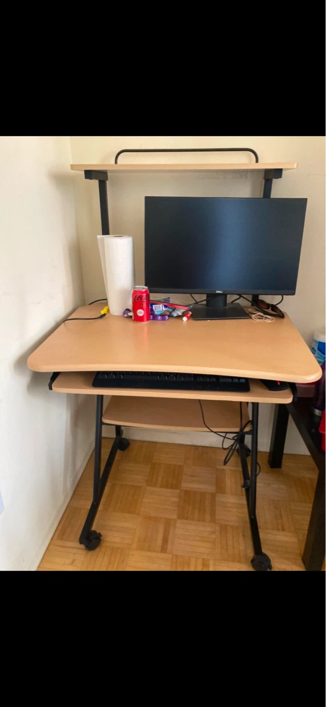 Wooden Rolling Computer Desk - photo 2