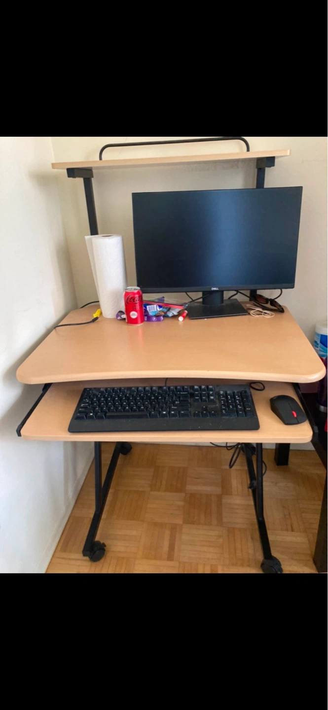 Wooden Rolling Computer Desk