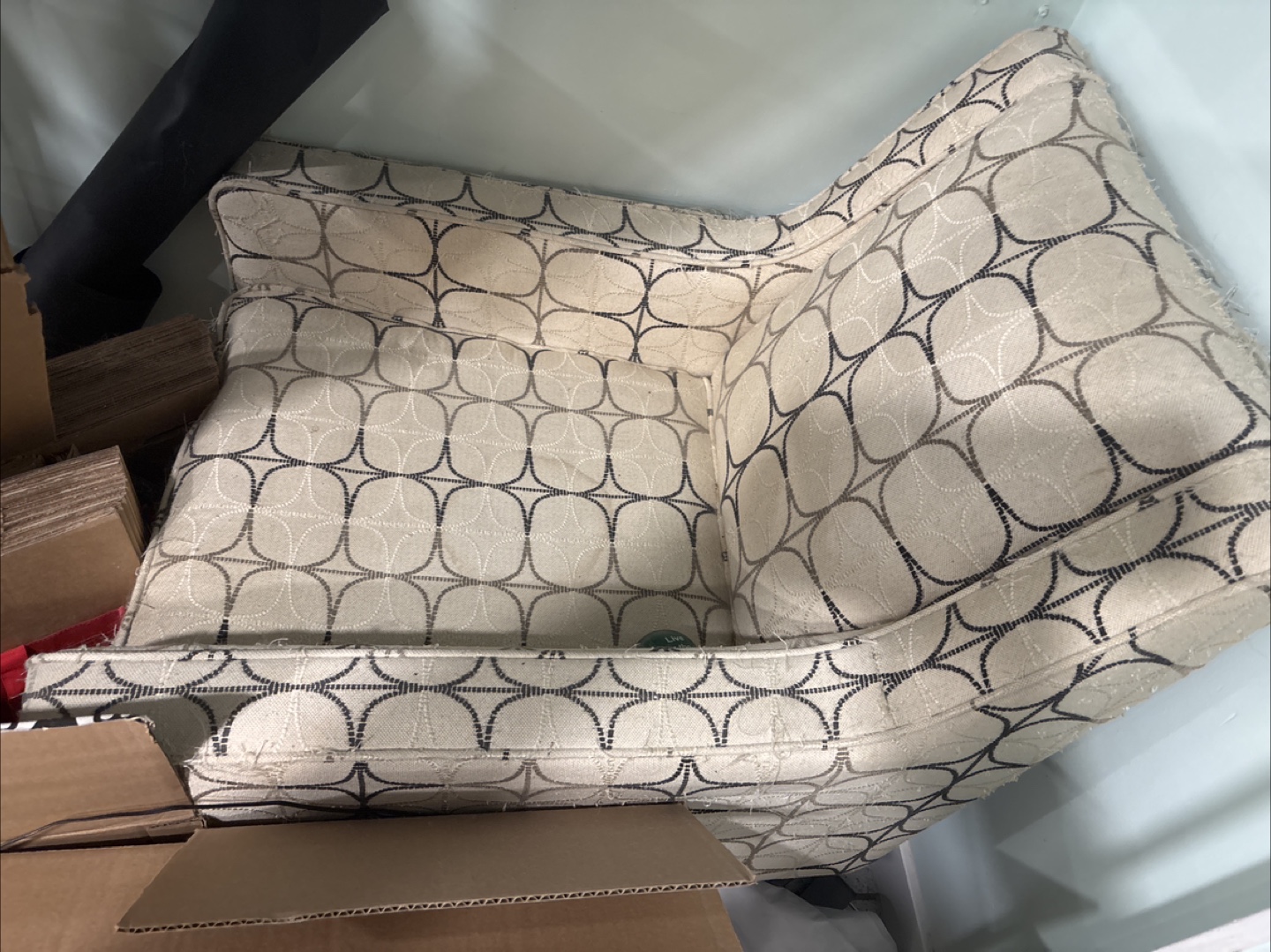 Armchair with geometric pattern