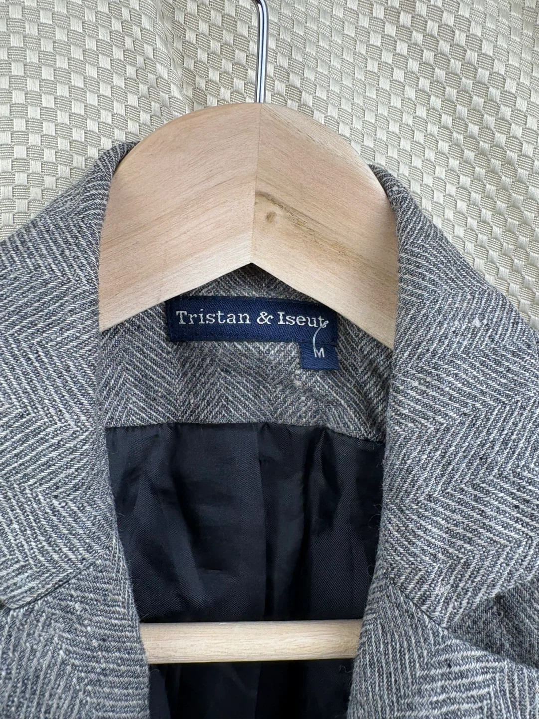 Tristan & Iseult Grey Herringbone Blazer - Size M - photo 3