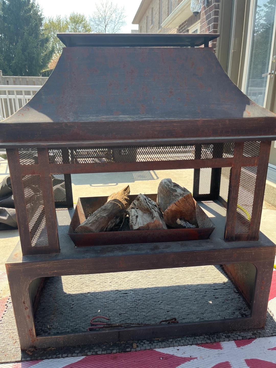 Rustic Metal Outdoor Fireplace