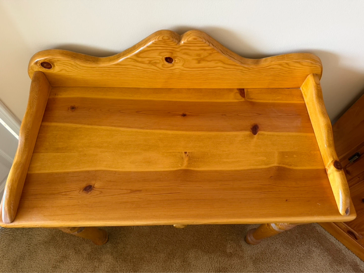 Solid Pine Console Table with Drawer - photo 4