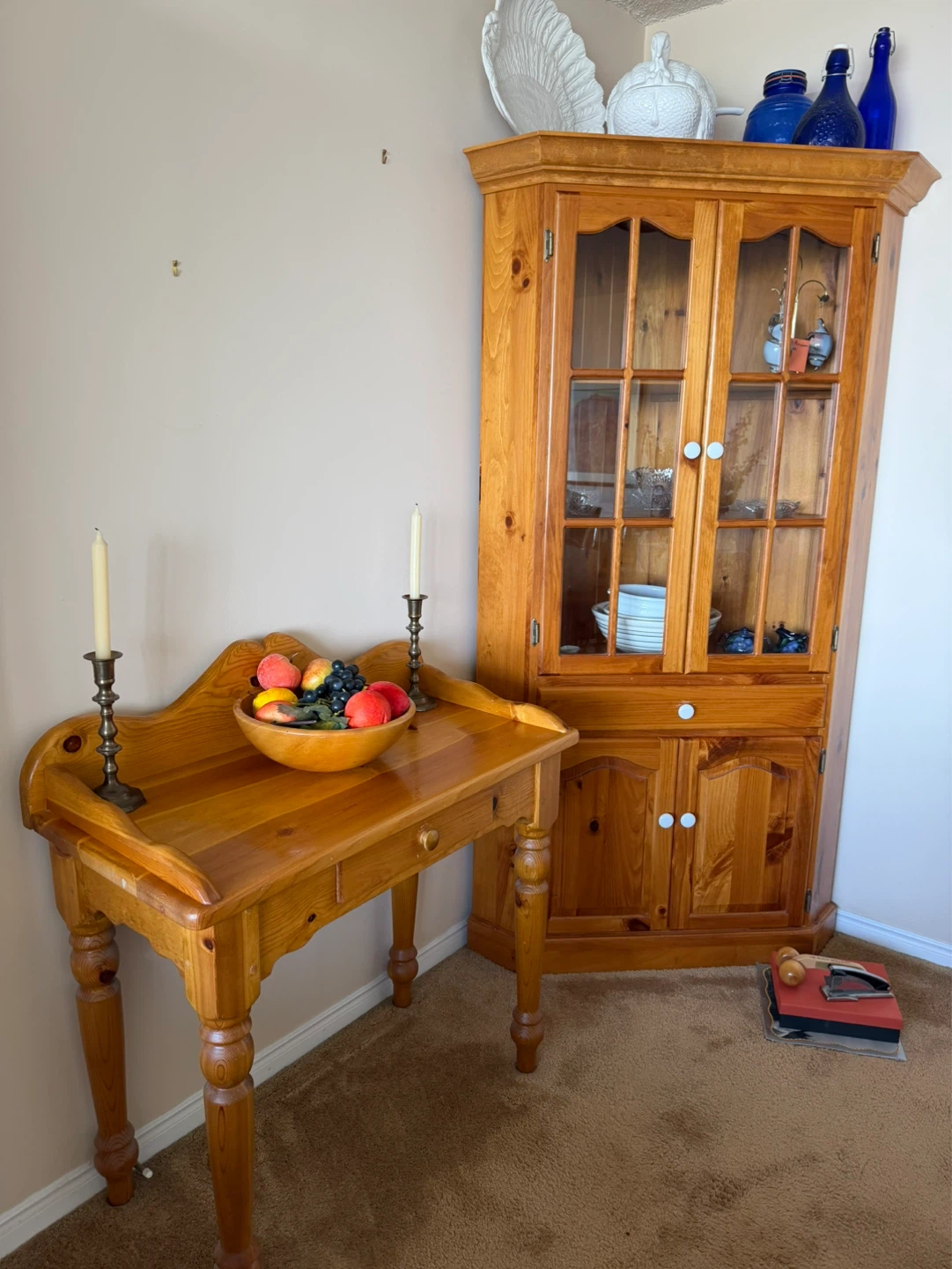 Solid Pine Console Table with Drawer - photo 5