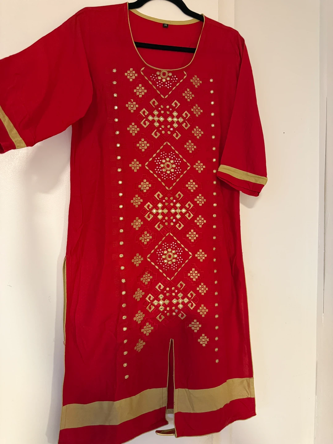 Red Kurti with Gold Embroidery( New) - photo 2