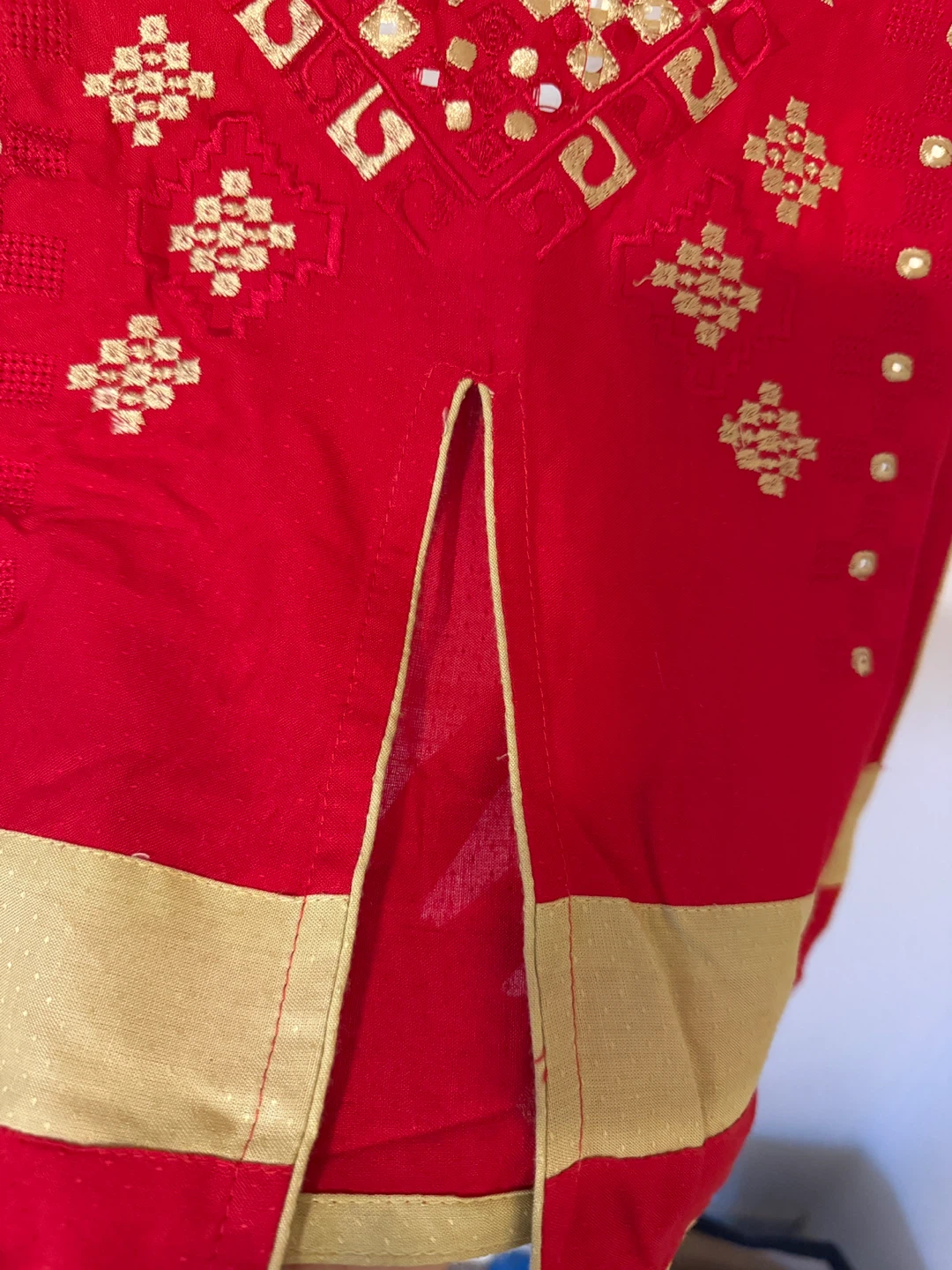 Red Kurti with Gold Embroidery( New) - photo 4